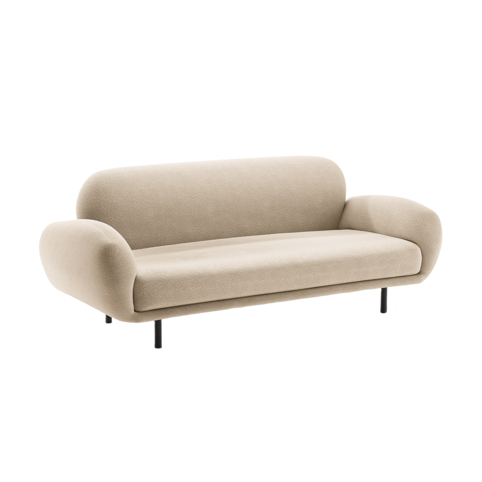 Sofa 2,5-sitzige POPPY beige Boucle