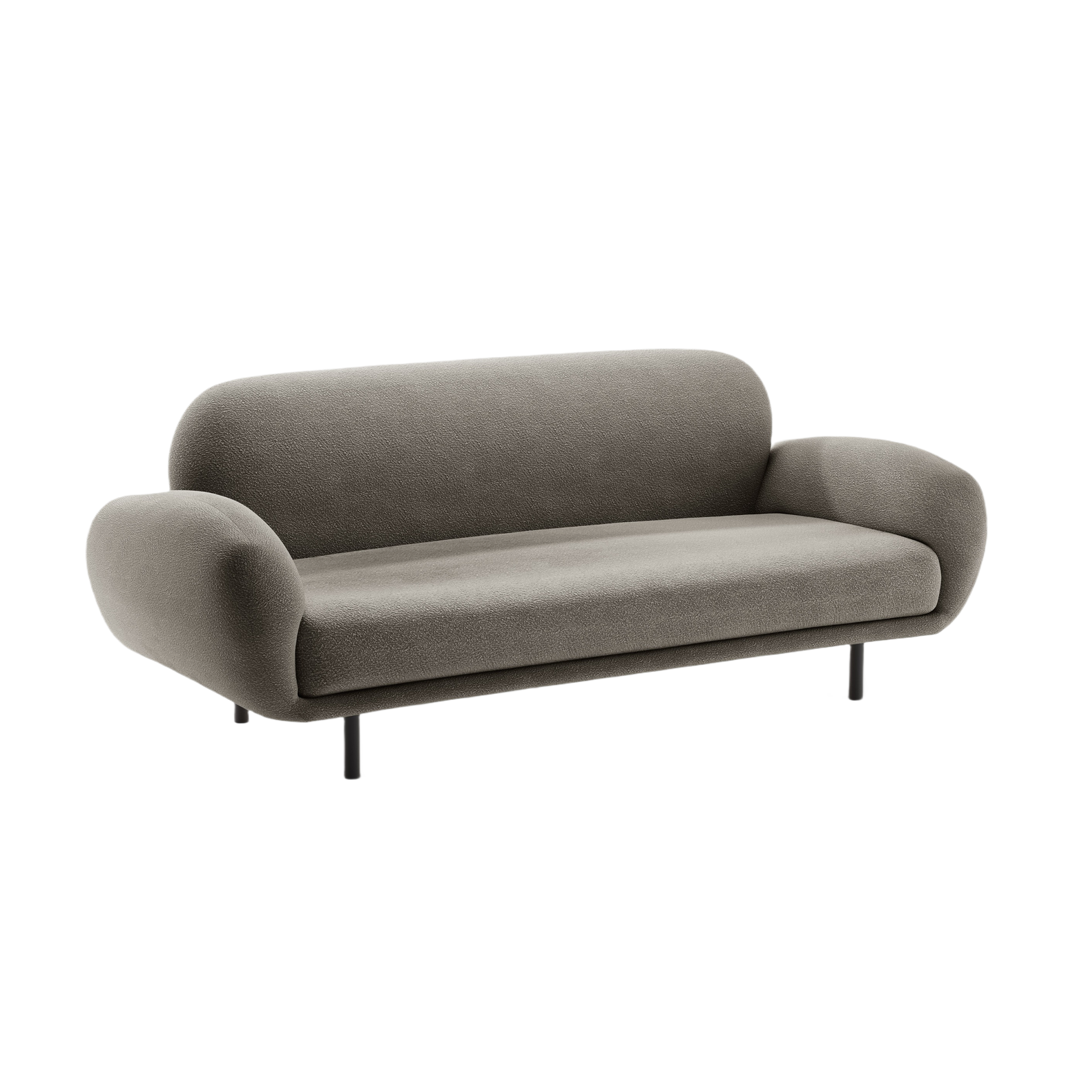 Sofa 2,5-sitzige POPPY graue Boucle