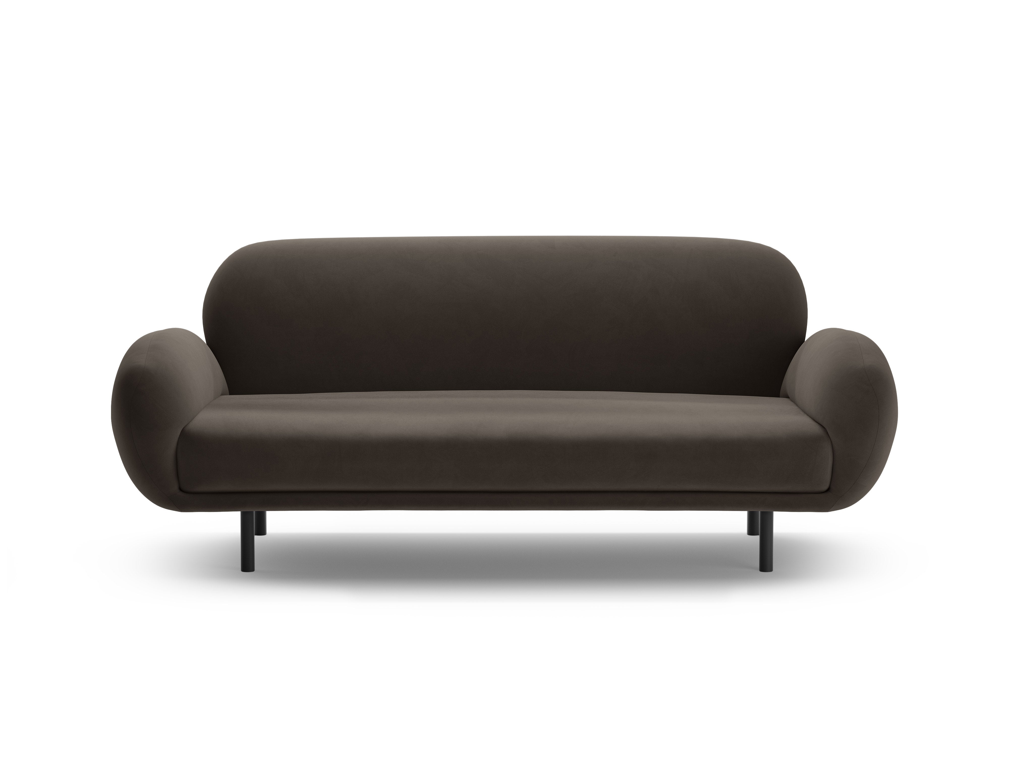 Sofa aus Samt 2,5-sitzig POPPY in Ebenholz