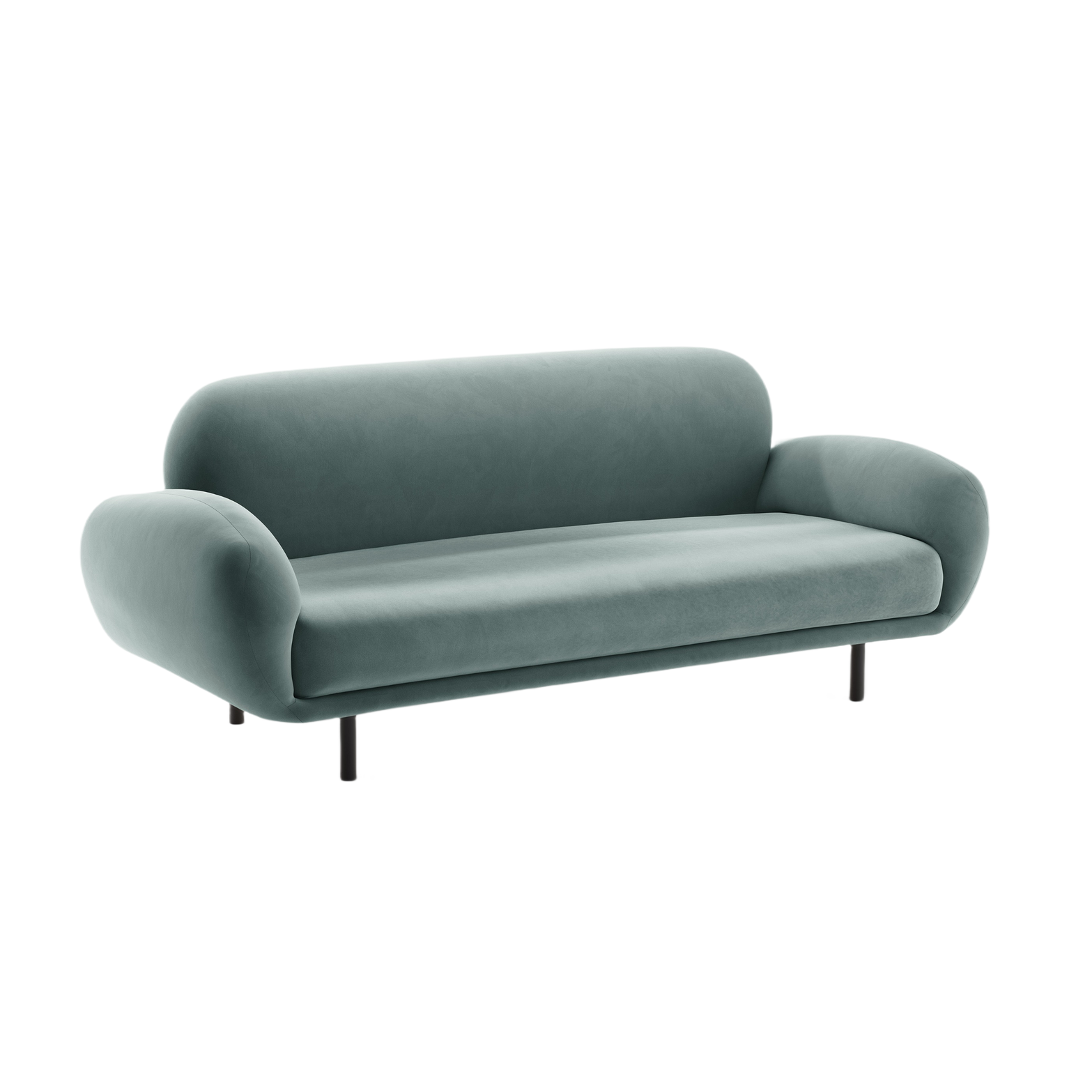 Sofa aus Samt 2,5-sitzig POPPY hellblau