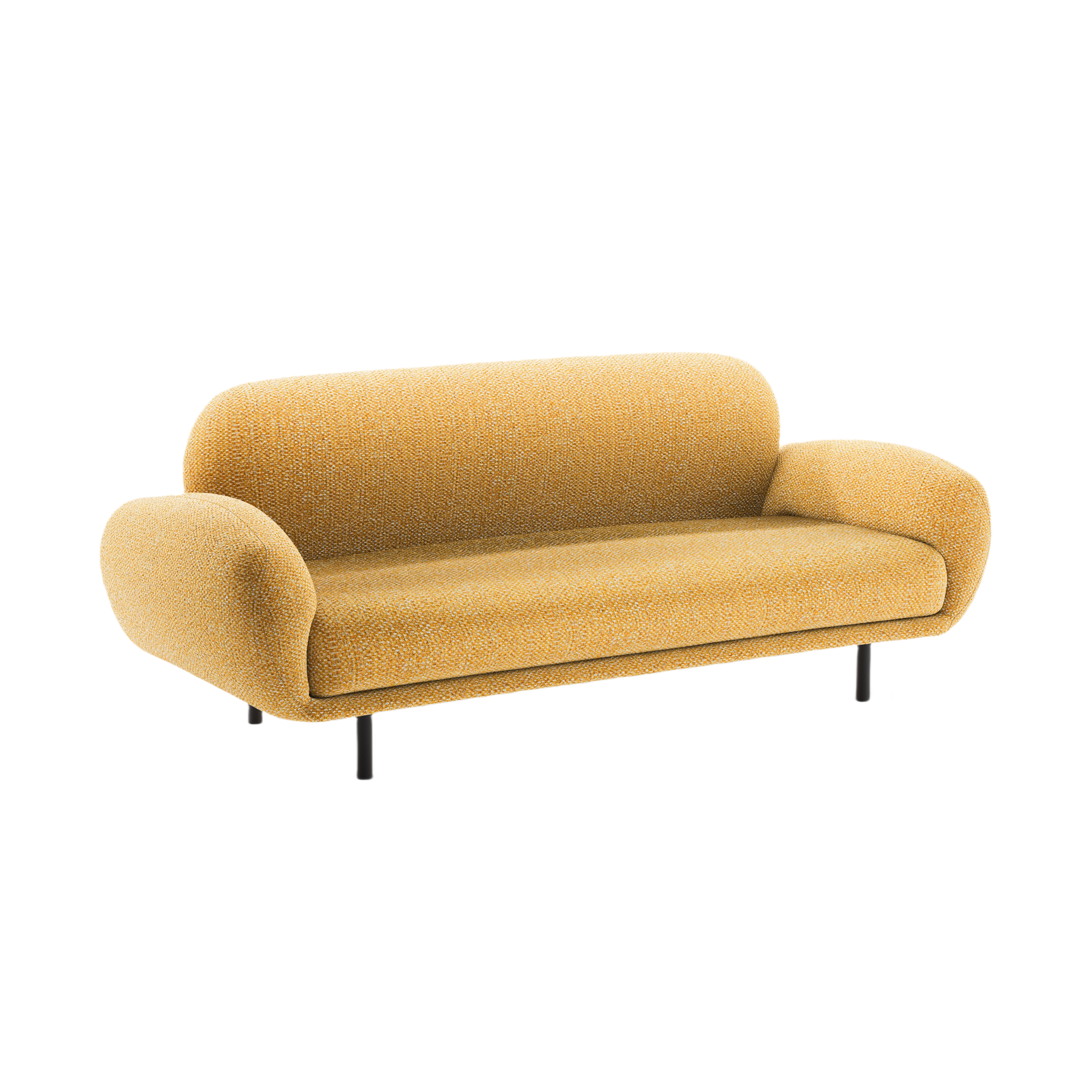 2.5-seater POPPY mustard chenille sofa