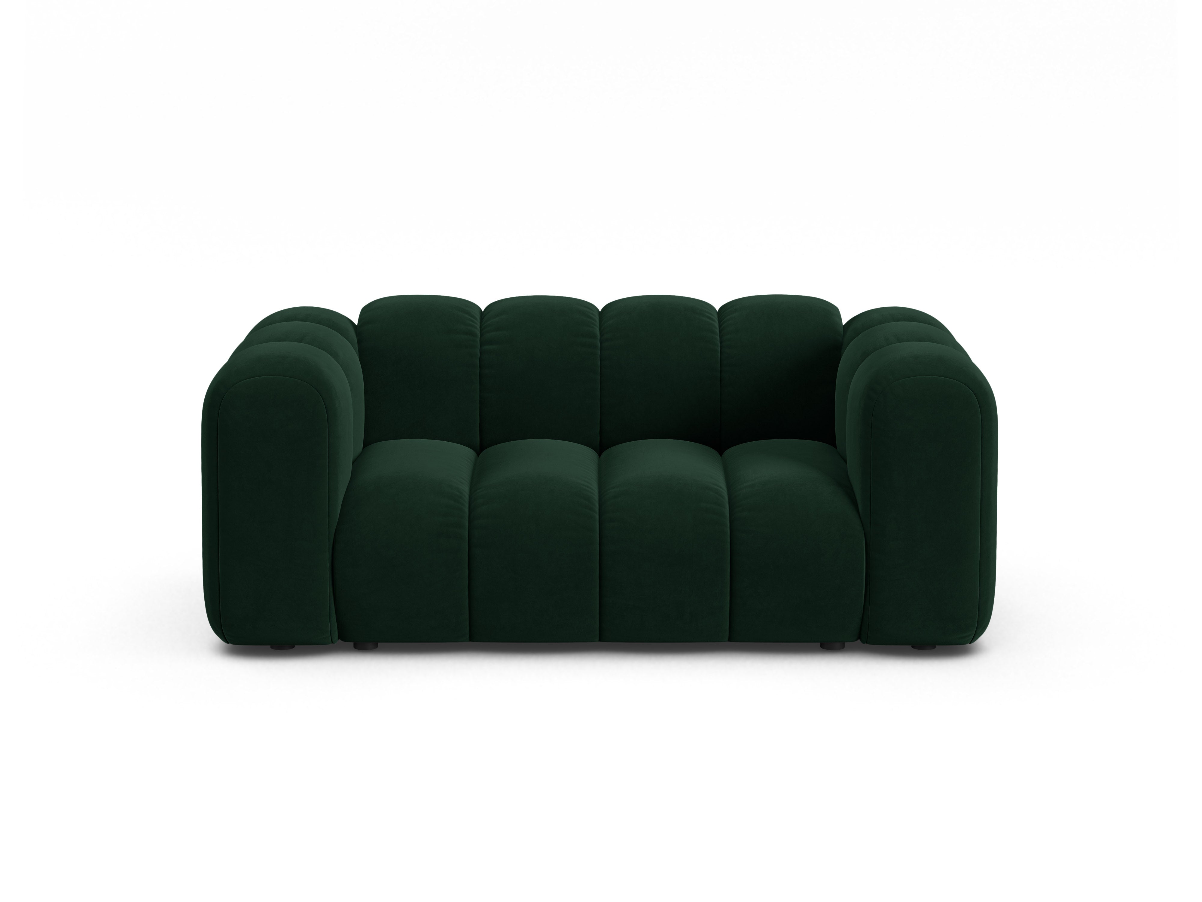 Sofa aksamitna 2-osobowa LUPINE butelkowy zielony