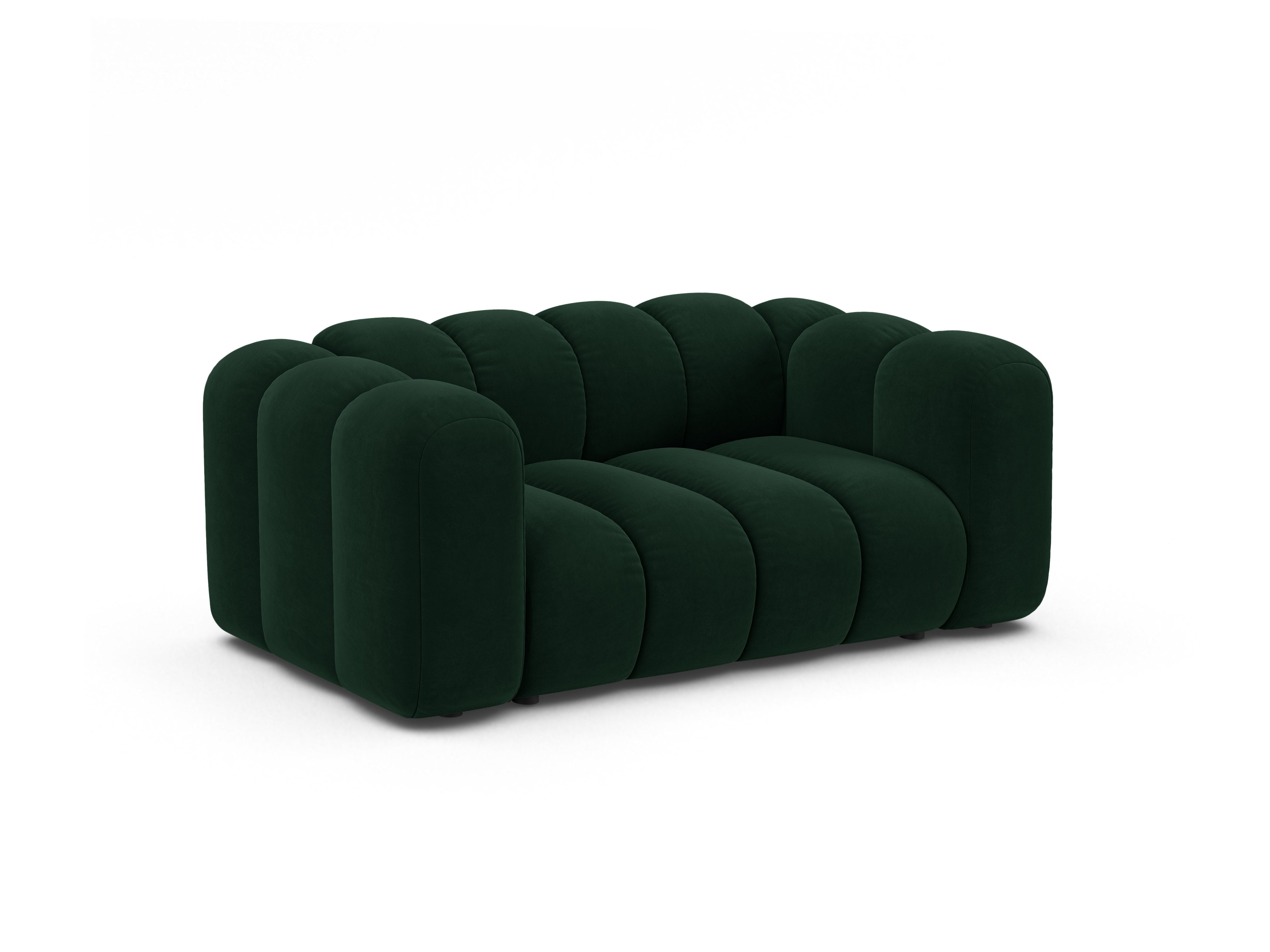 Sofa aksamitna 2-osobowa LUPINE butelkowy zielony