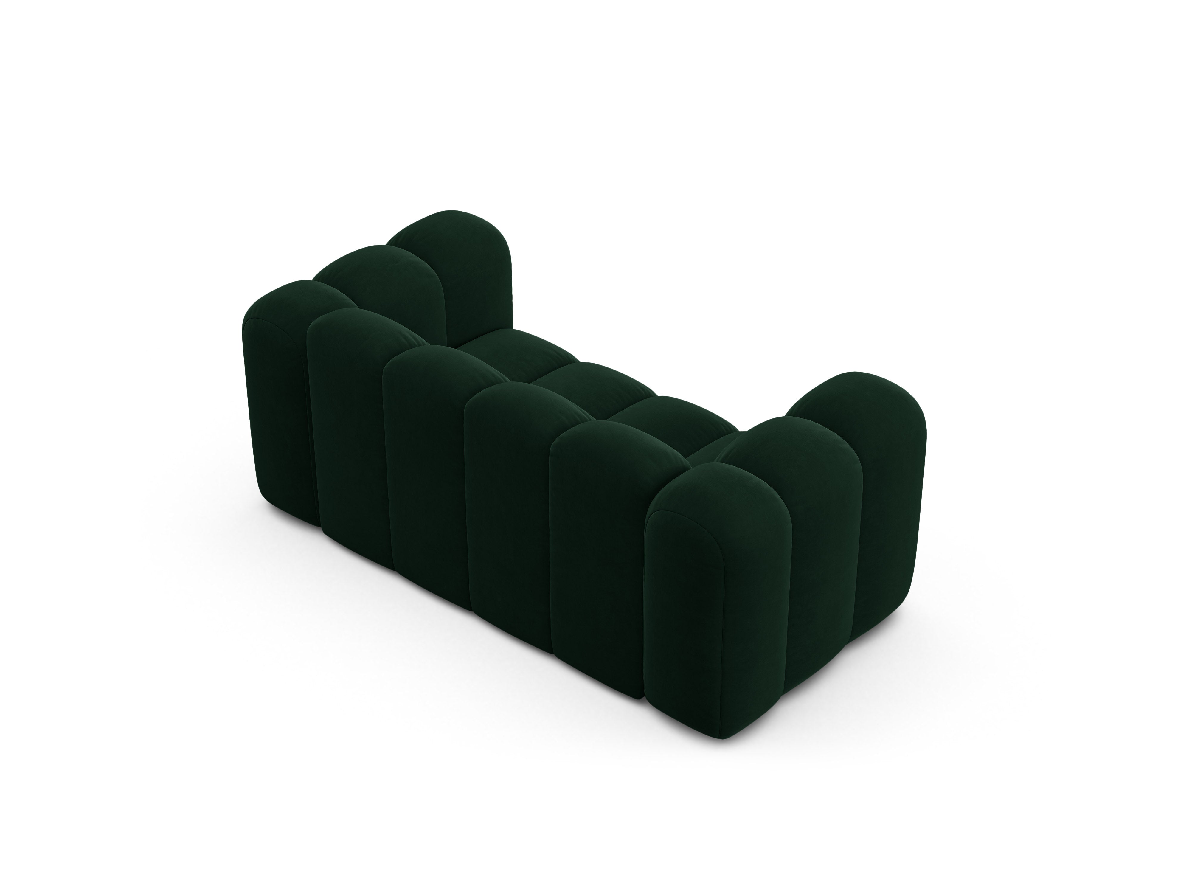 Sofa aksamitna 2-osobowa LUPINE butelkowy zielony