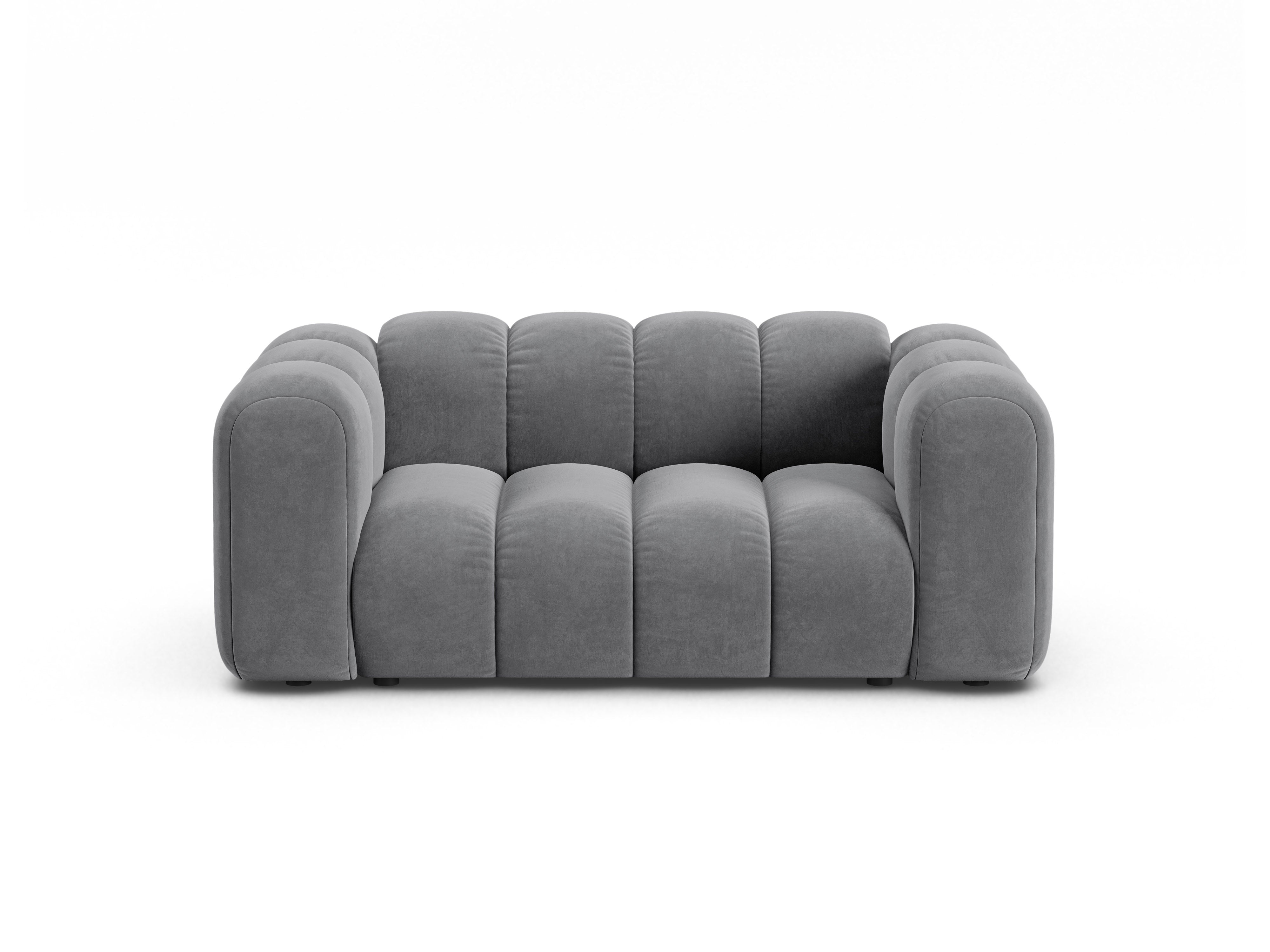 Sofa aksamitna 2-osobowa LUPINE szary