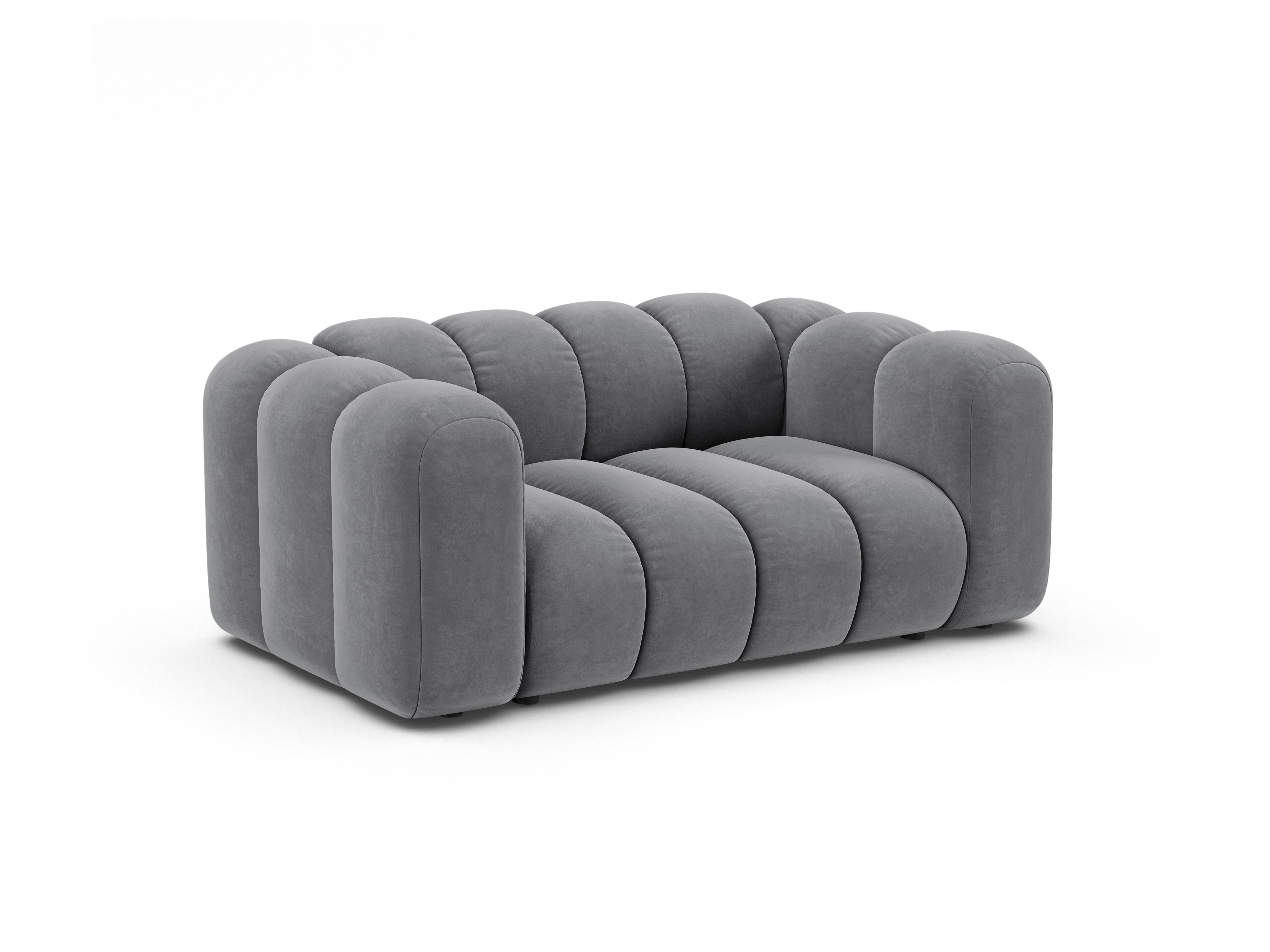 Sofa aksamitna 2-osobowa LUPINE szary