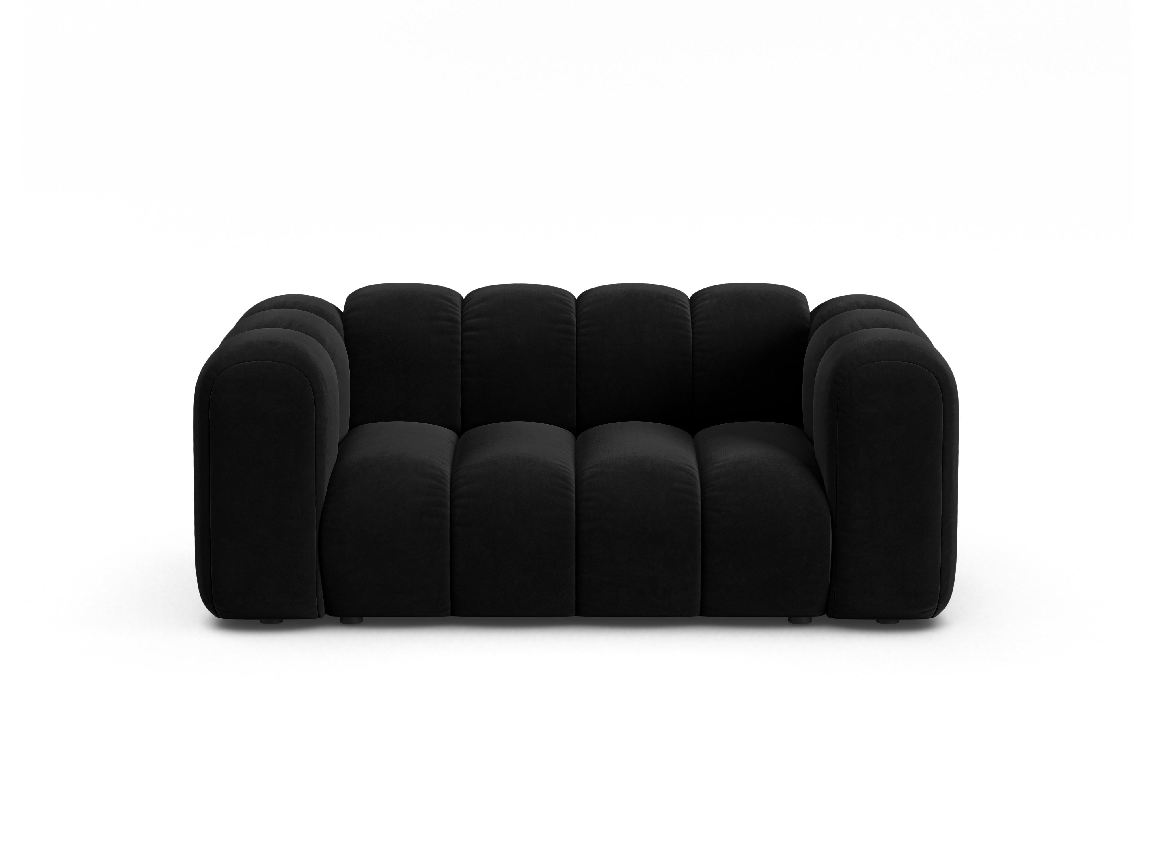 Sofa aksamitna 2-osobowa LUPINE czarny