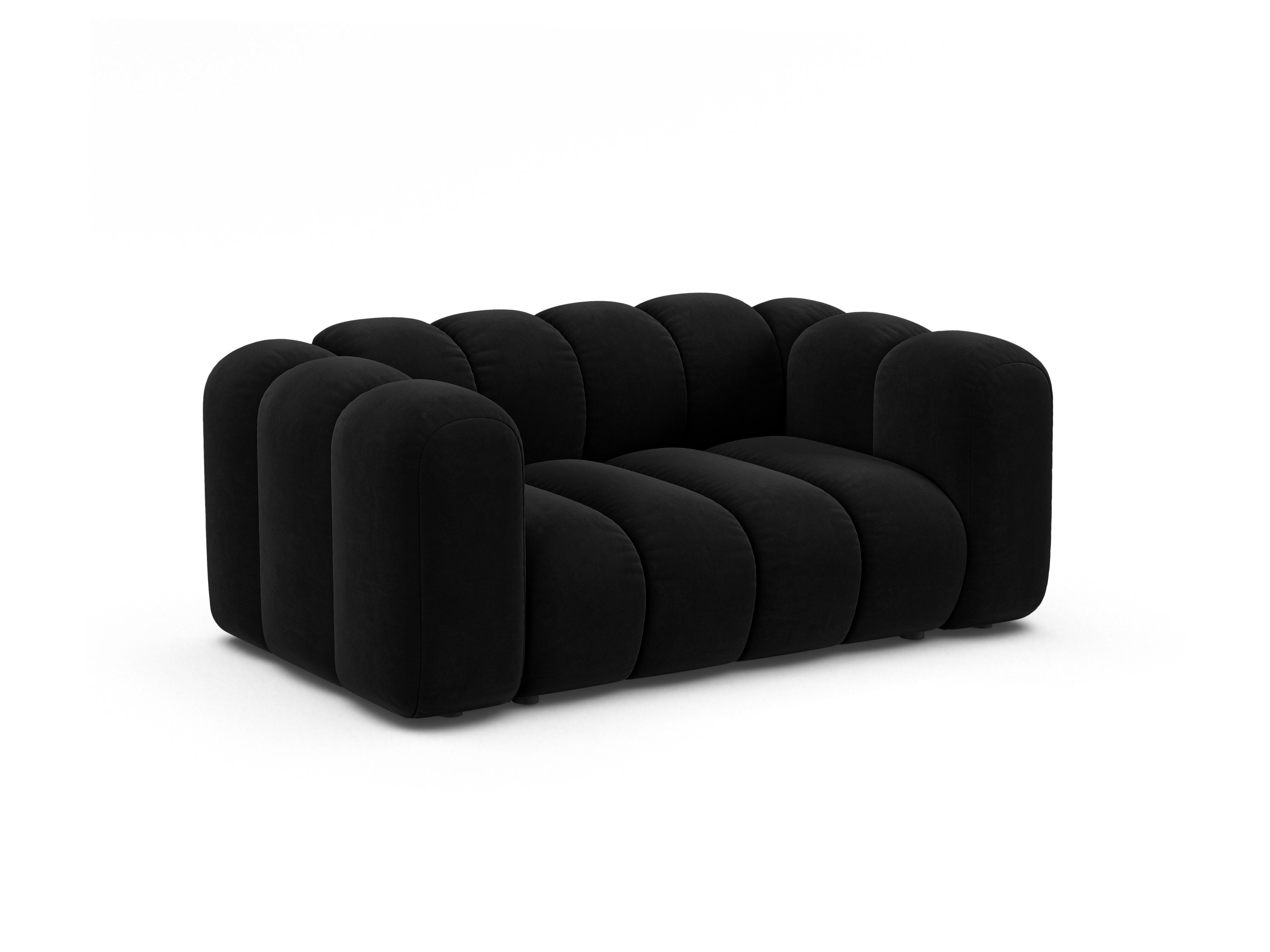 Sofa aksamitna 2-osobowa LUPINE czarny