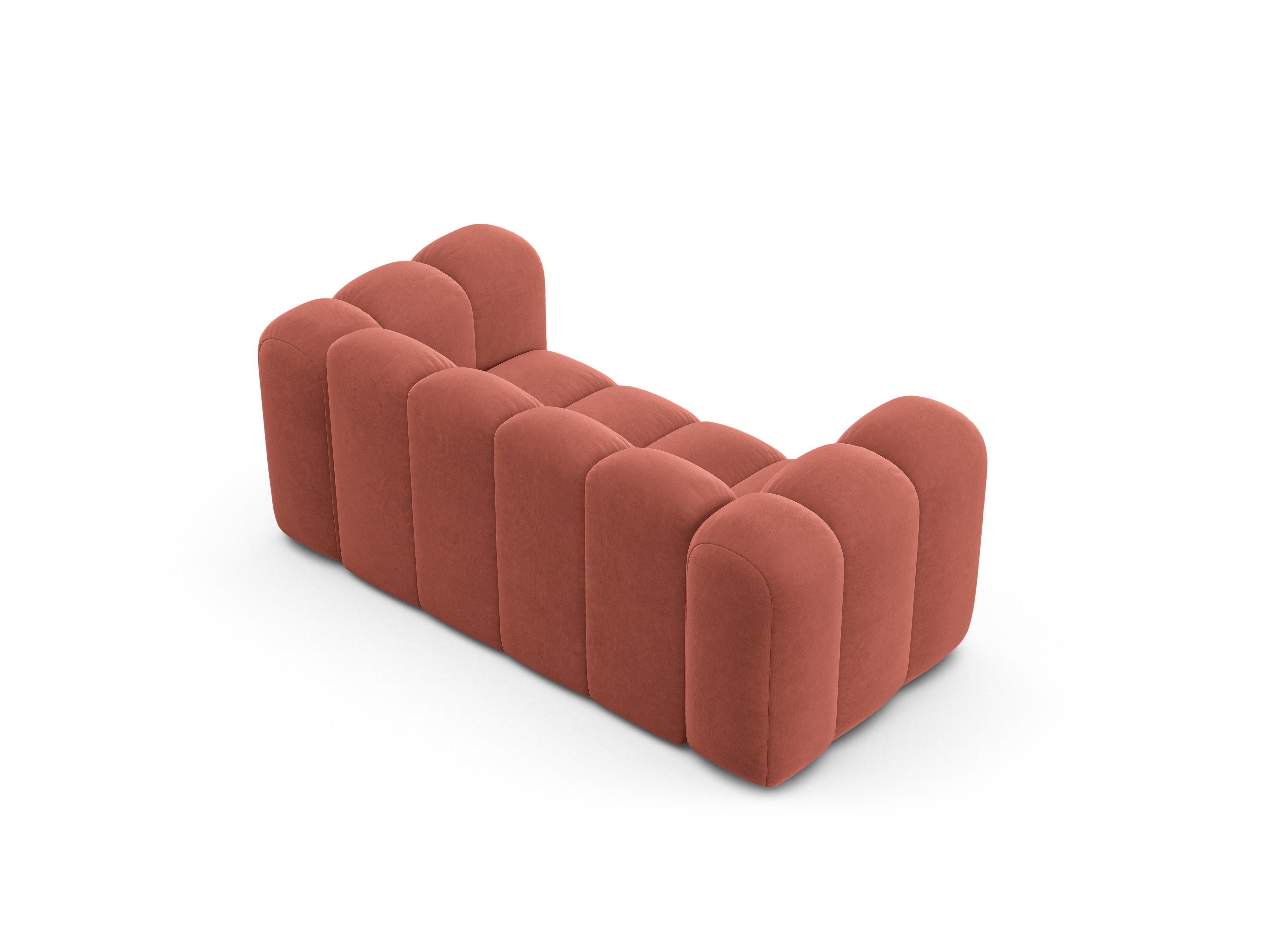 Sofa aksamitna 2-osobowa LUPINE koralowy – szenil