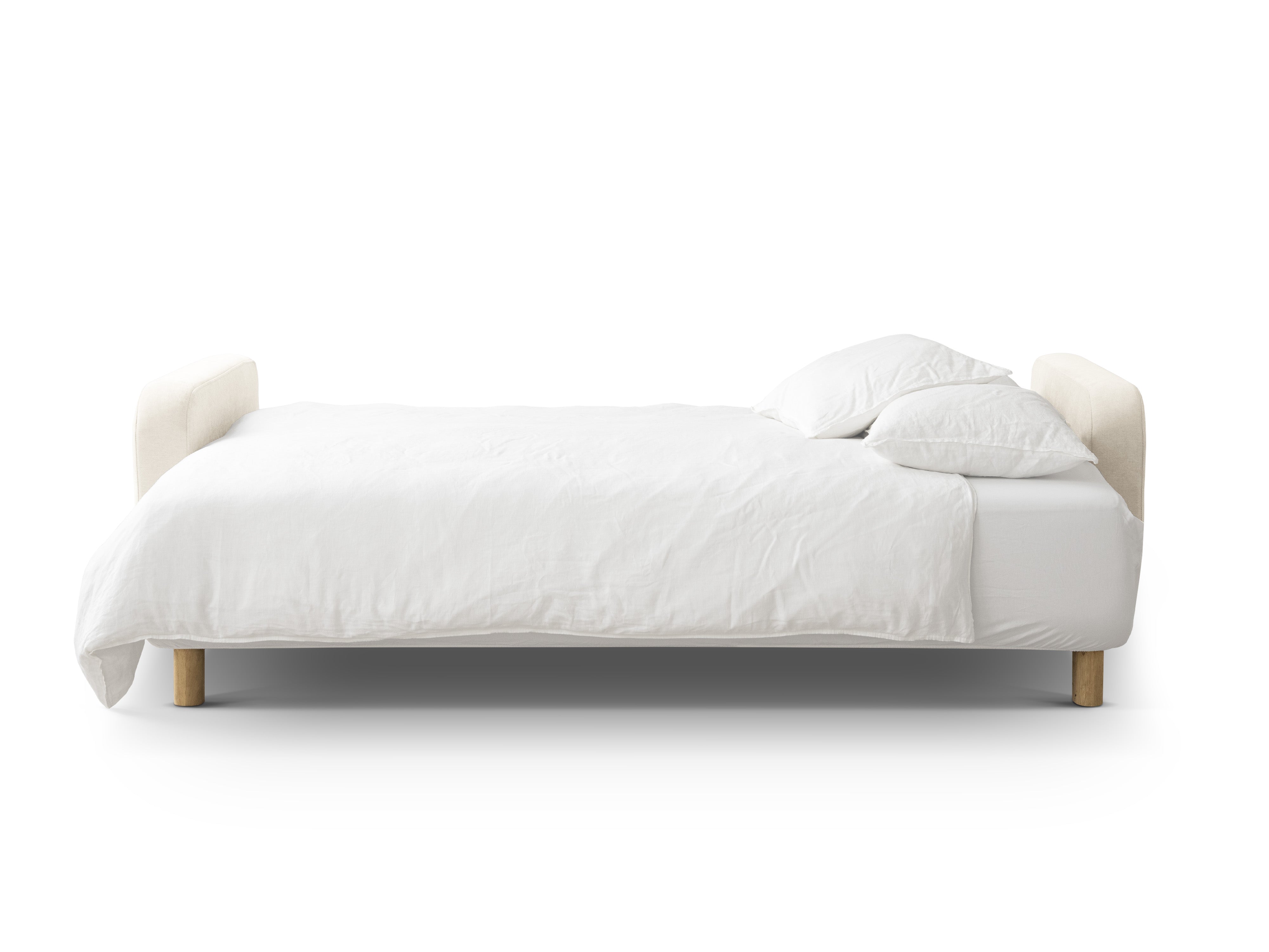 Sofa mit Schlaf-Funktion ELEN Elfenbein Chenille