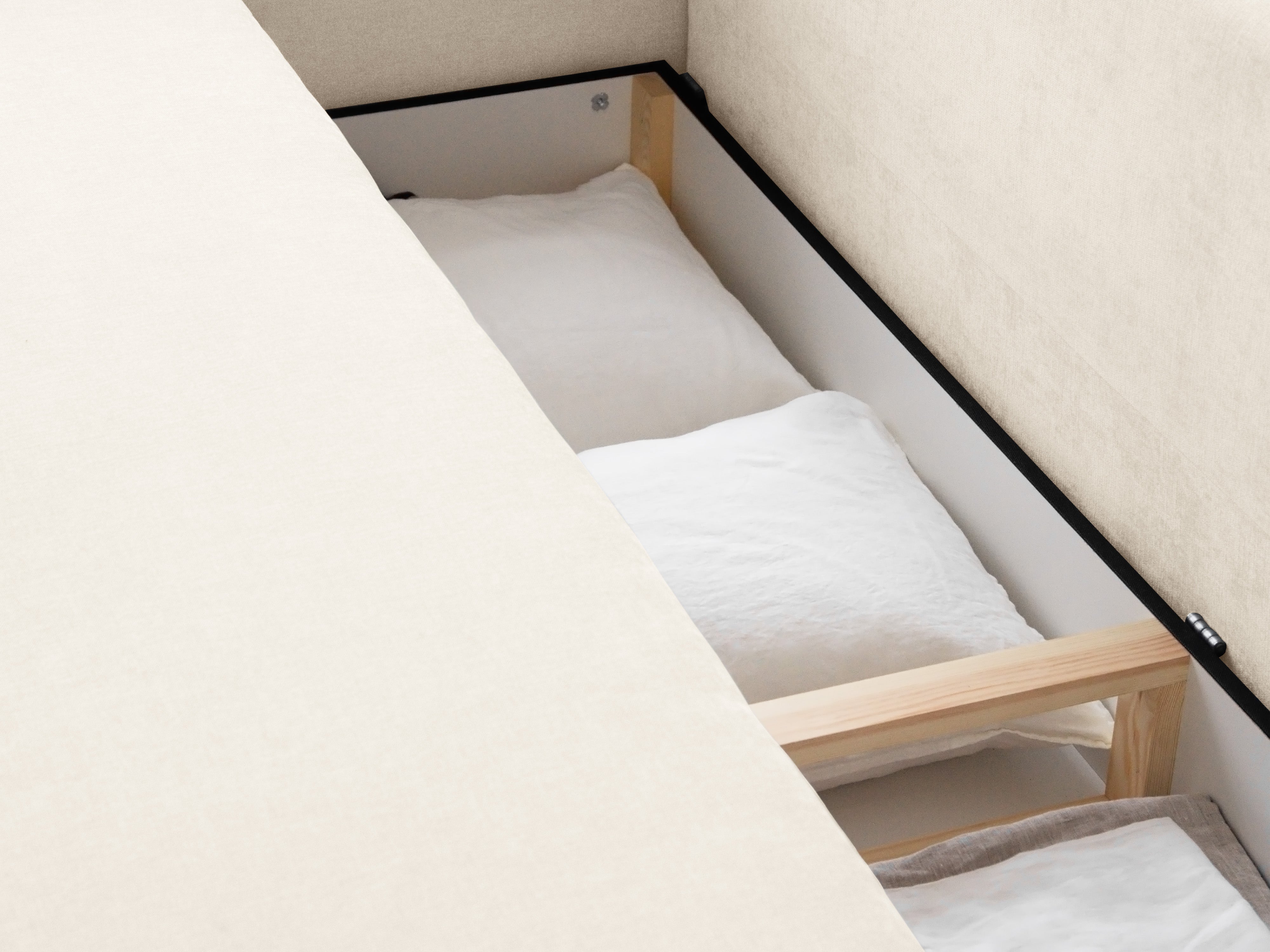 Sofa mit Schlaf-Funktion ELEN Elfenbein Chenille