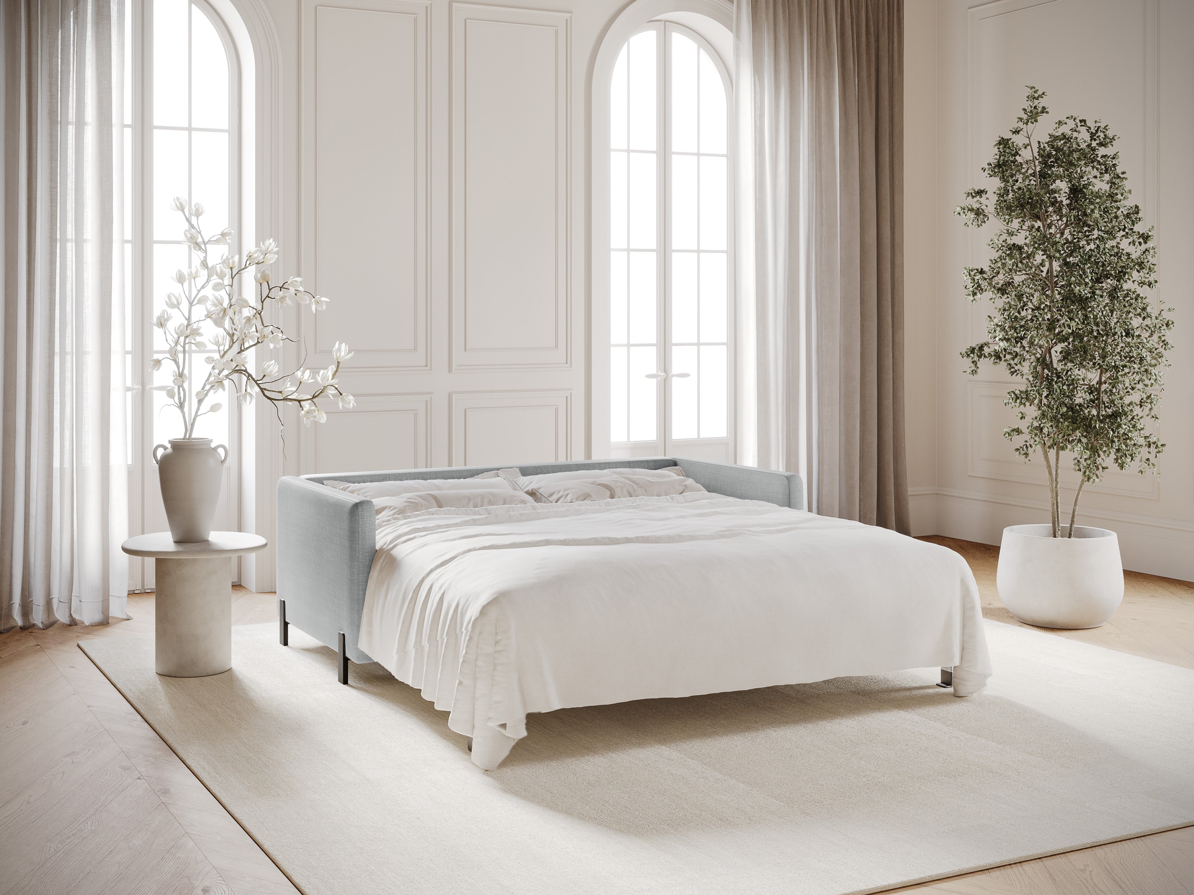 Sofa mit Bettfunktion, "Gloria", 3 Sitze, hellgrau, 202x102x80
In Europa gemacht