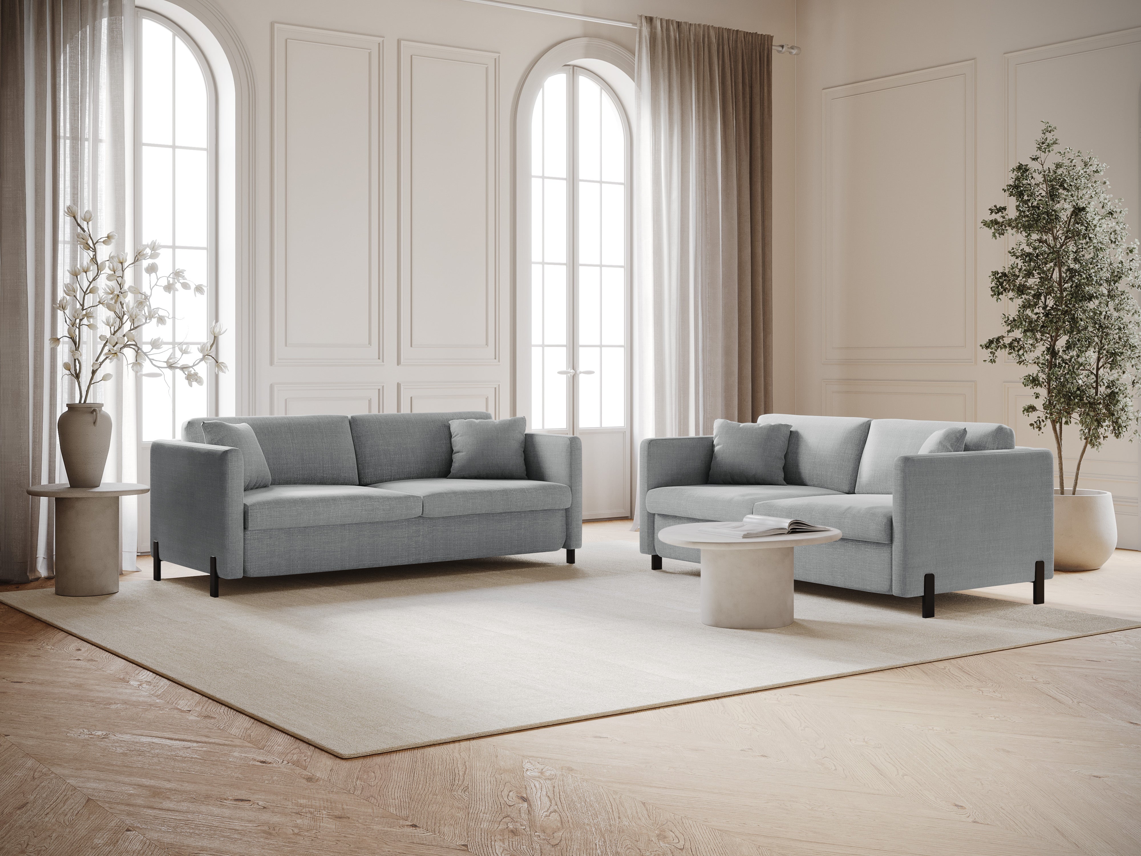 Sofa mit Bettfunktion, "Gloria", 3 Sitze, hellgrau, 202x102x80
In Europa gemacht