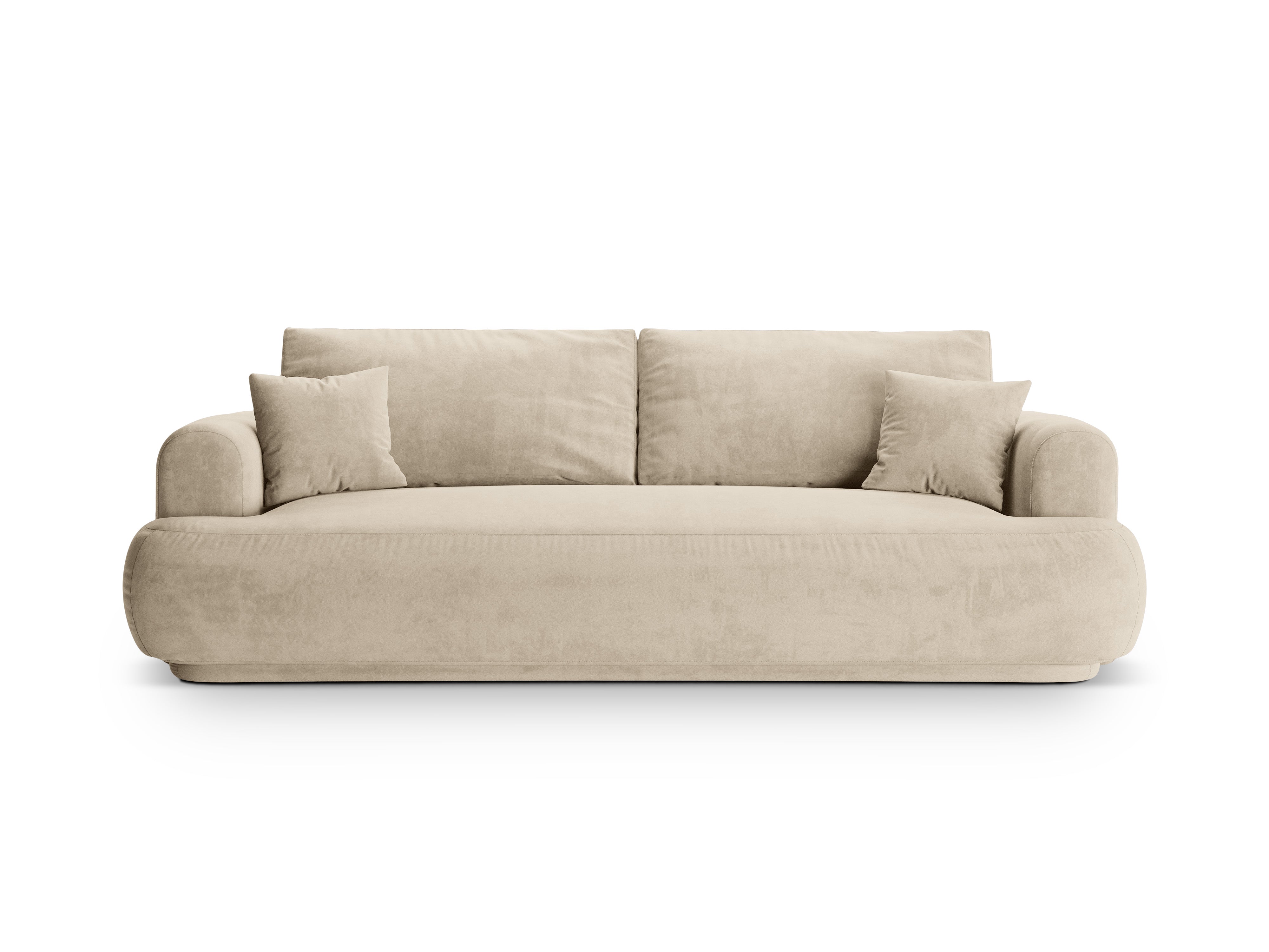Sofa aksamitna z funkcją spania ELLA jasnobeżowy