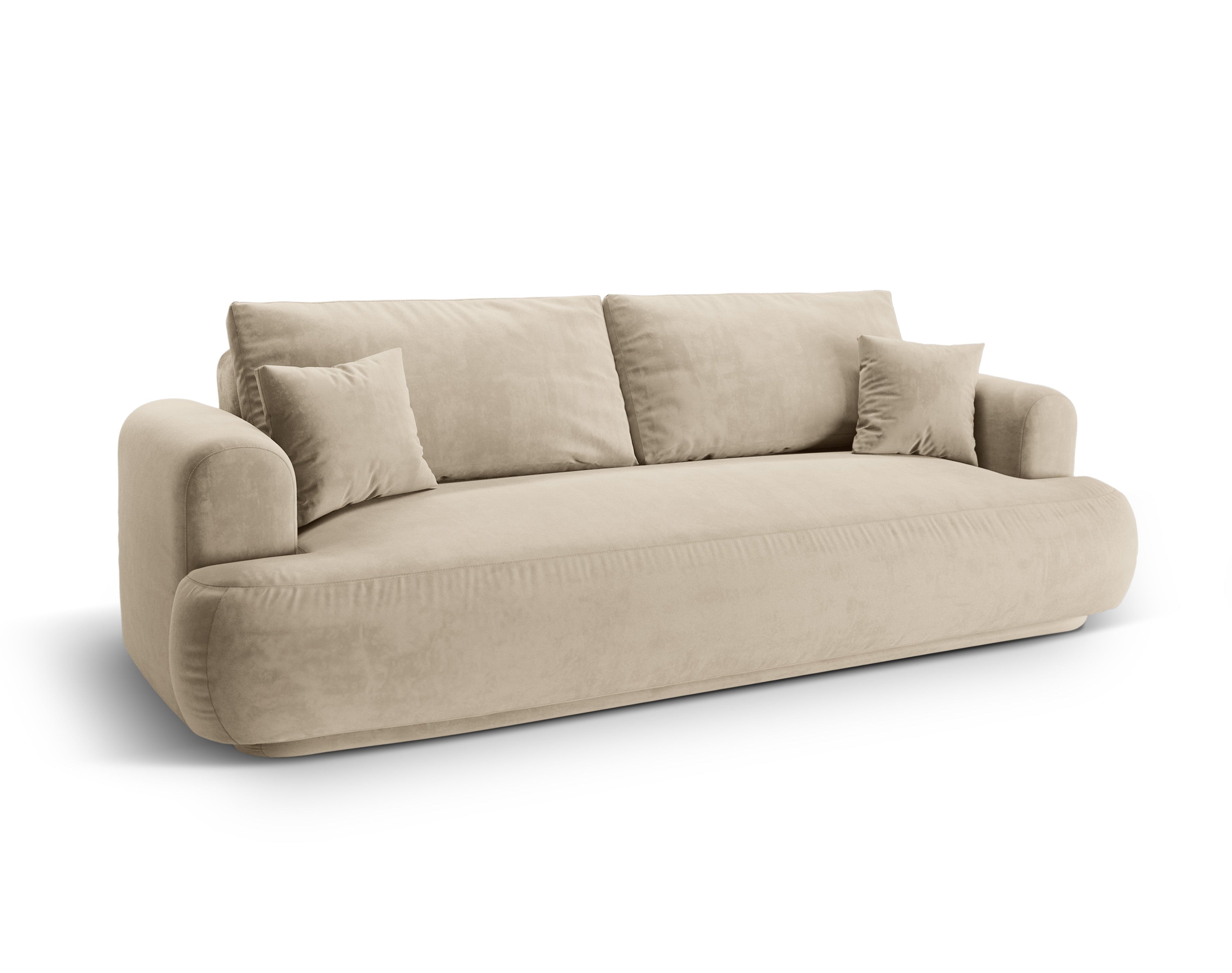 Sofa aksamitna z funkcją spania ELLA jasnobeżowy