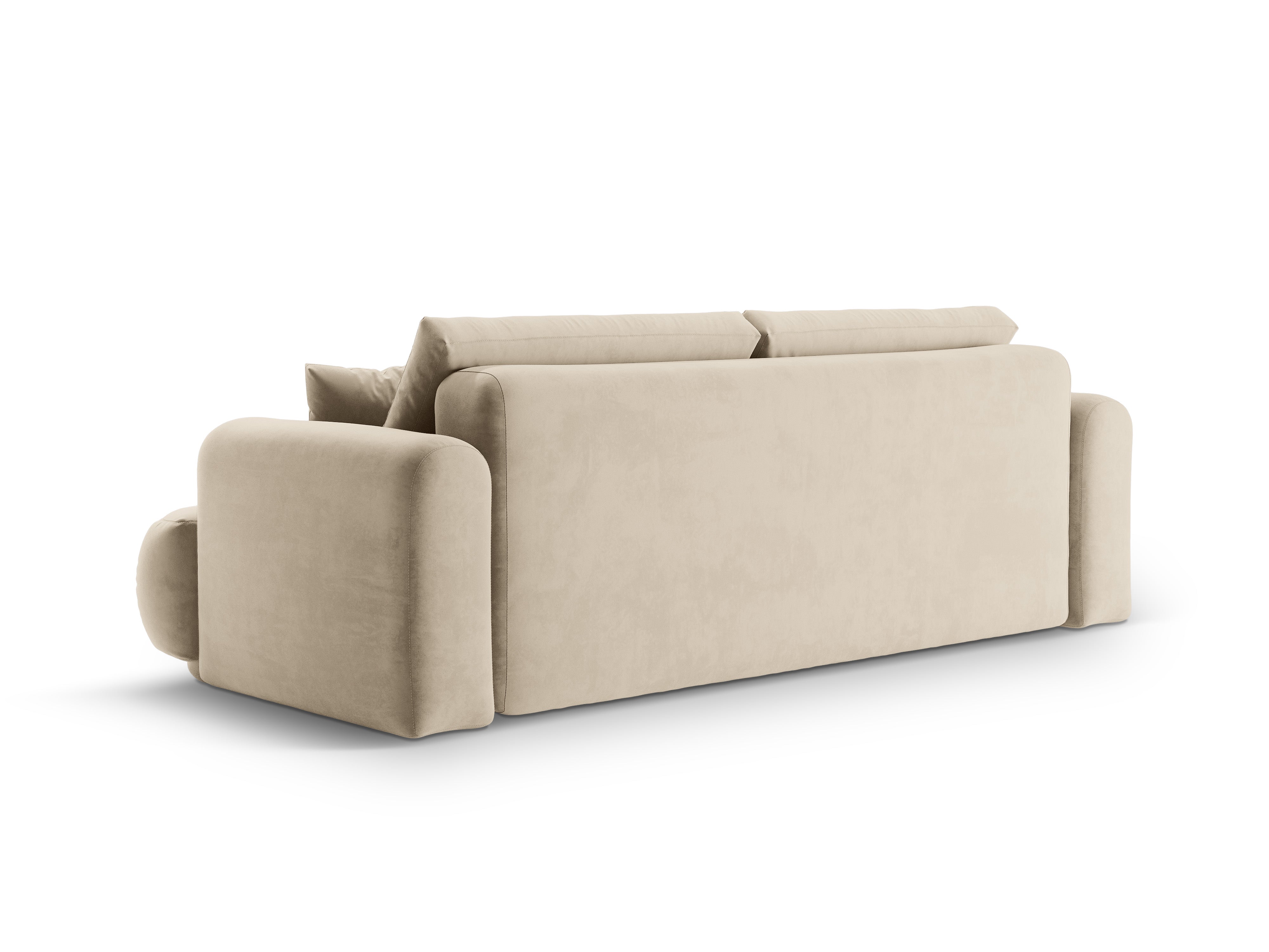 Sofa aksamitna z funkcją spania ELLA jasnobeżowy