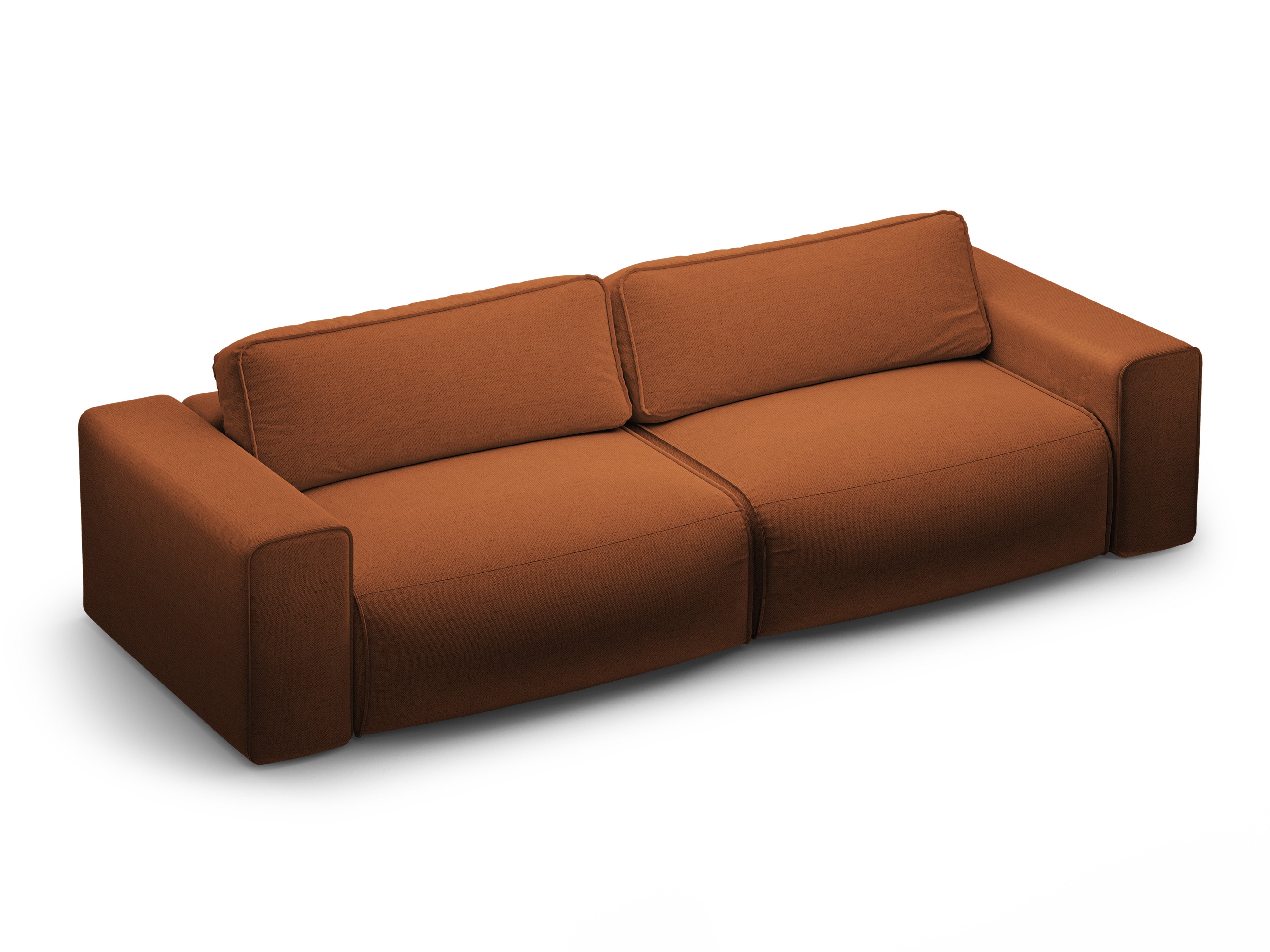 3-seater sofa with sleeping function VICTOR brick chenille