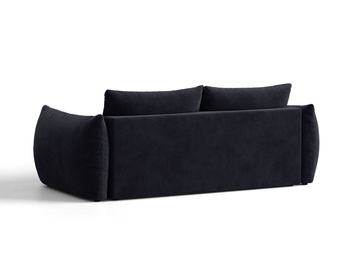 Sofa aksamitna 3-osobowa z funkcją spania BLOOM pastelowy niebieski – ujęcie 4
