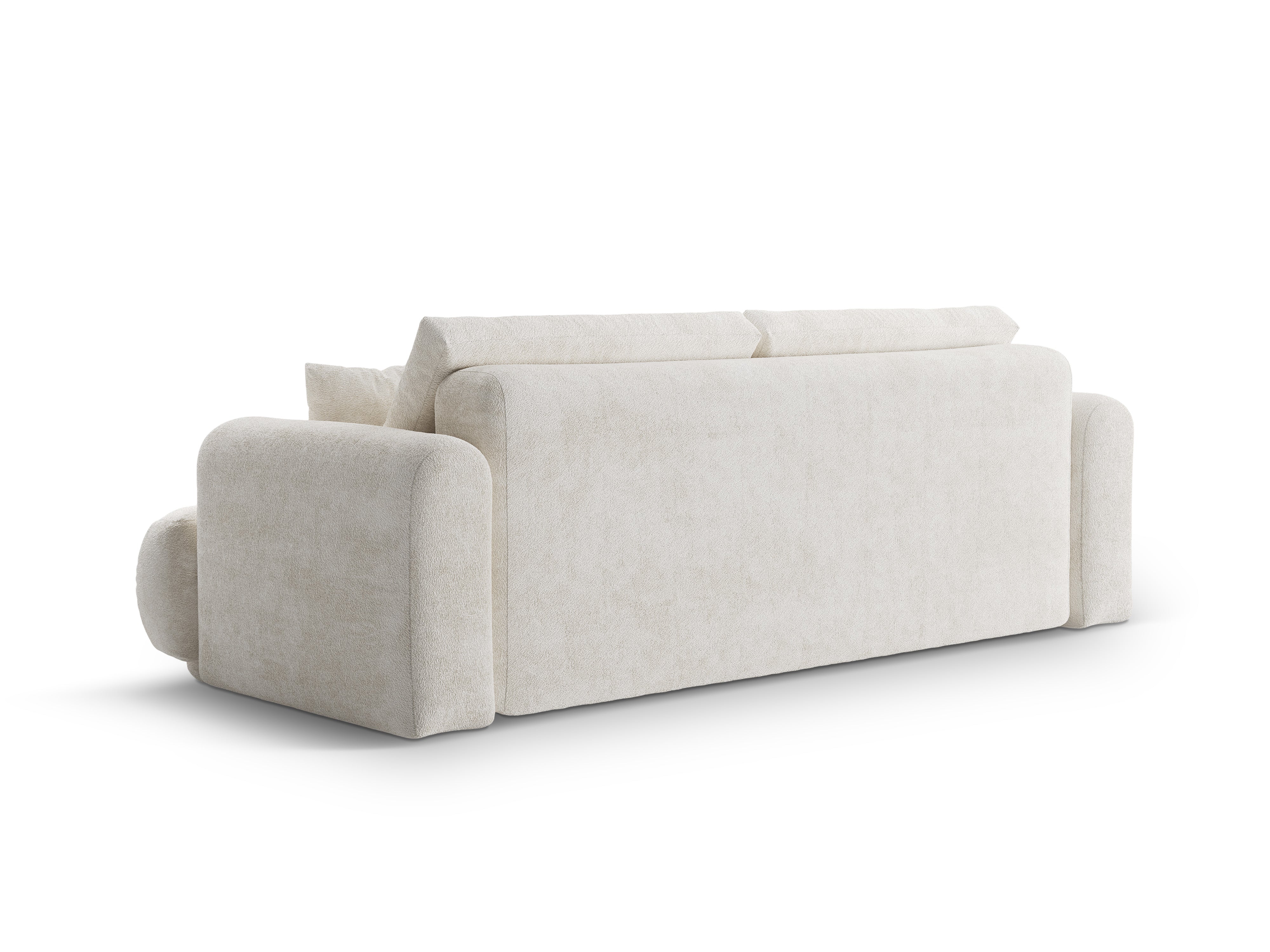 Sofa z funkcją spania ELLA jasnobeżowy boucle