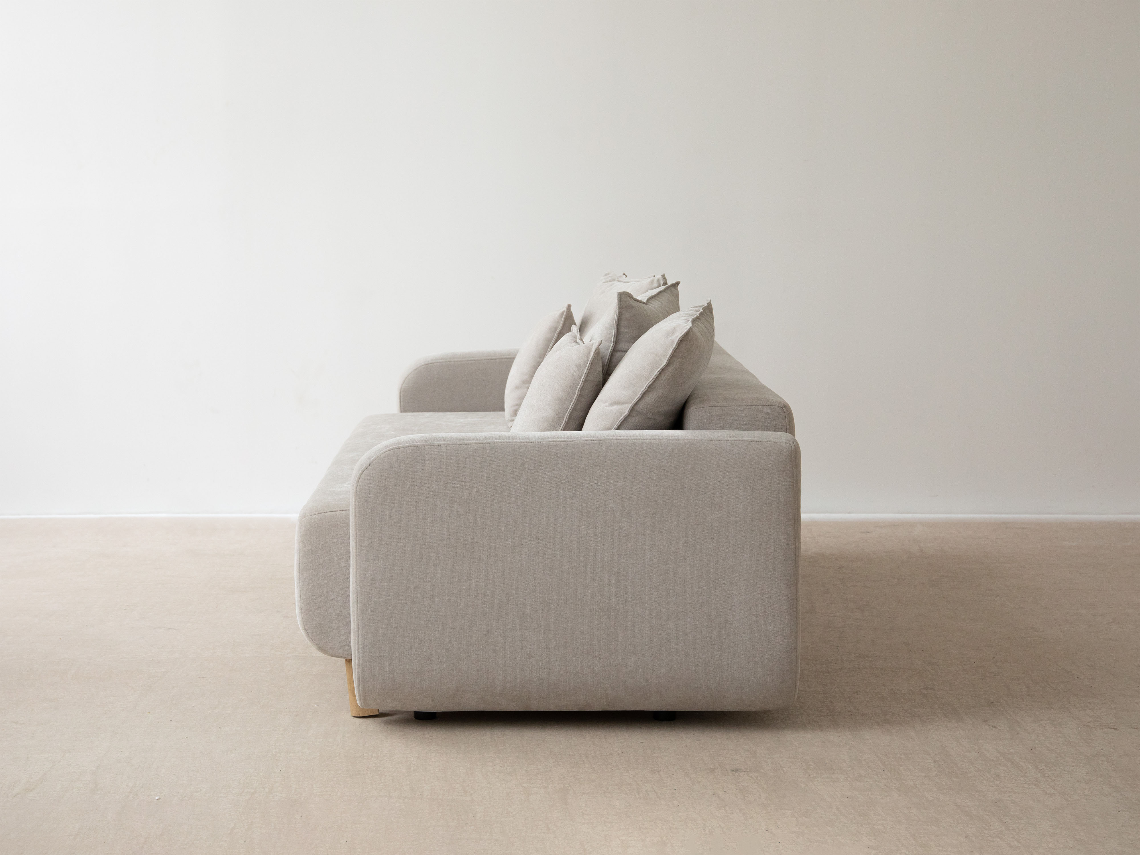 Sofa 3-Sitzer mit Schlaf-Funktion ELEN Elfenbein Chenille