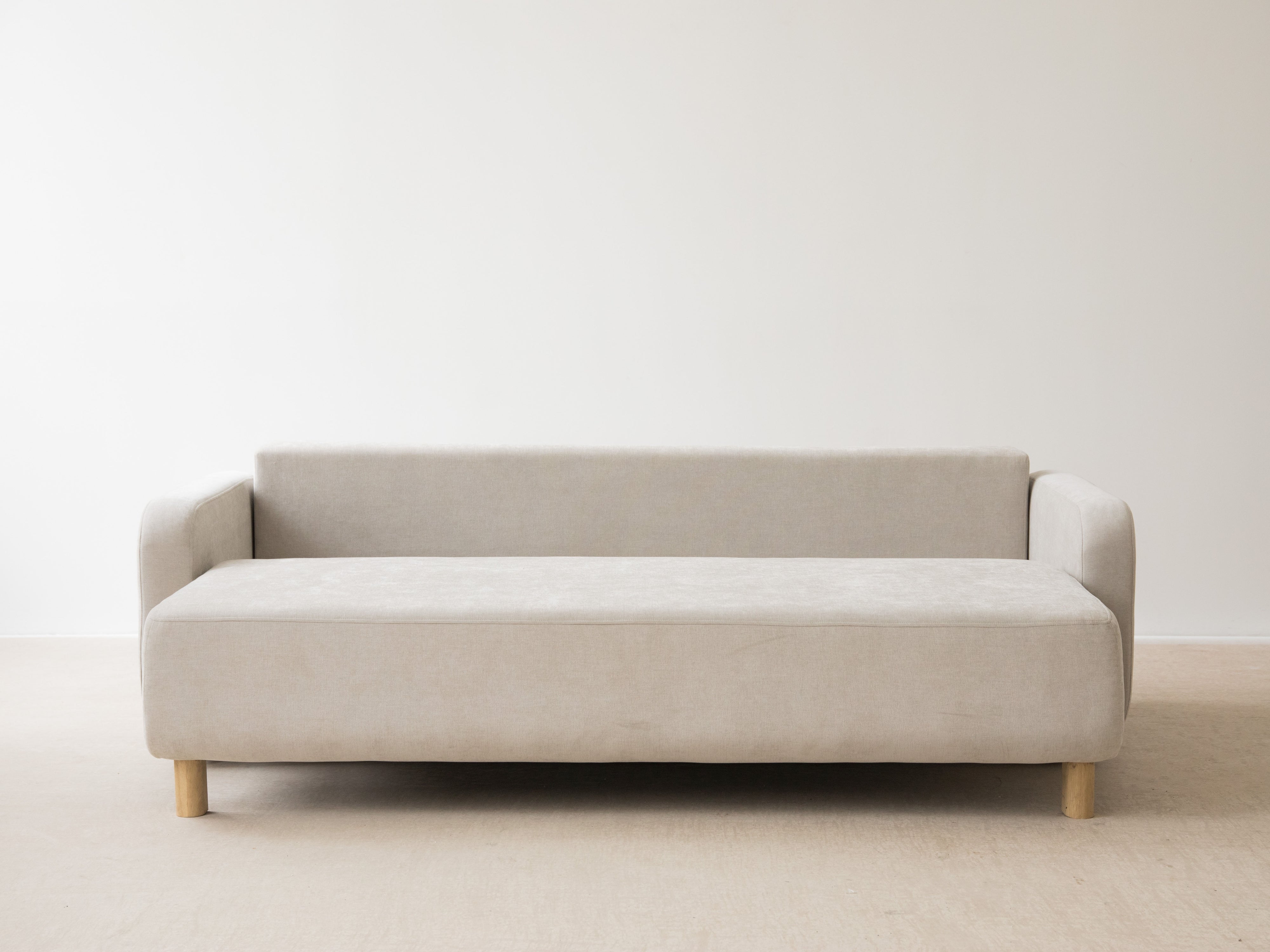 Sofa 3-Sitzer mit Schlaf-Funktion ELEN Elfenbein Chenille