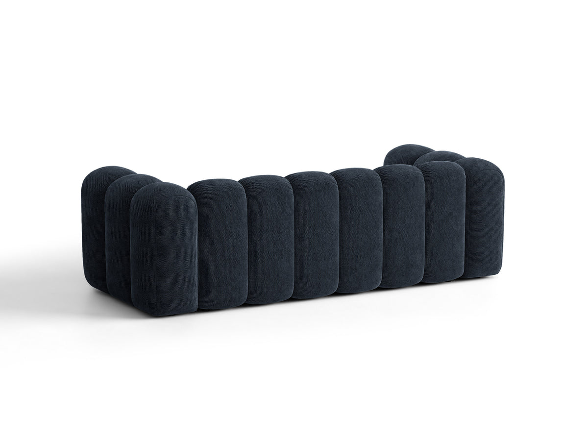 Sofa 3-osobowa z funkcją spania LUPINE granatowy szenil – ujęcie 5