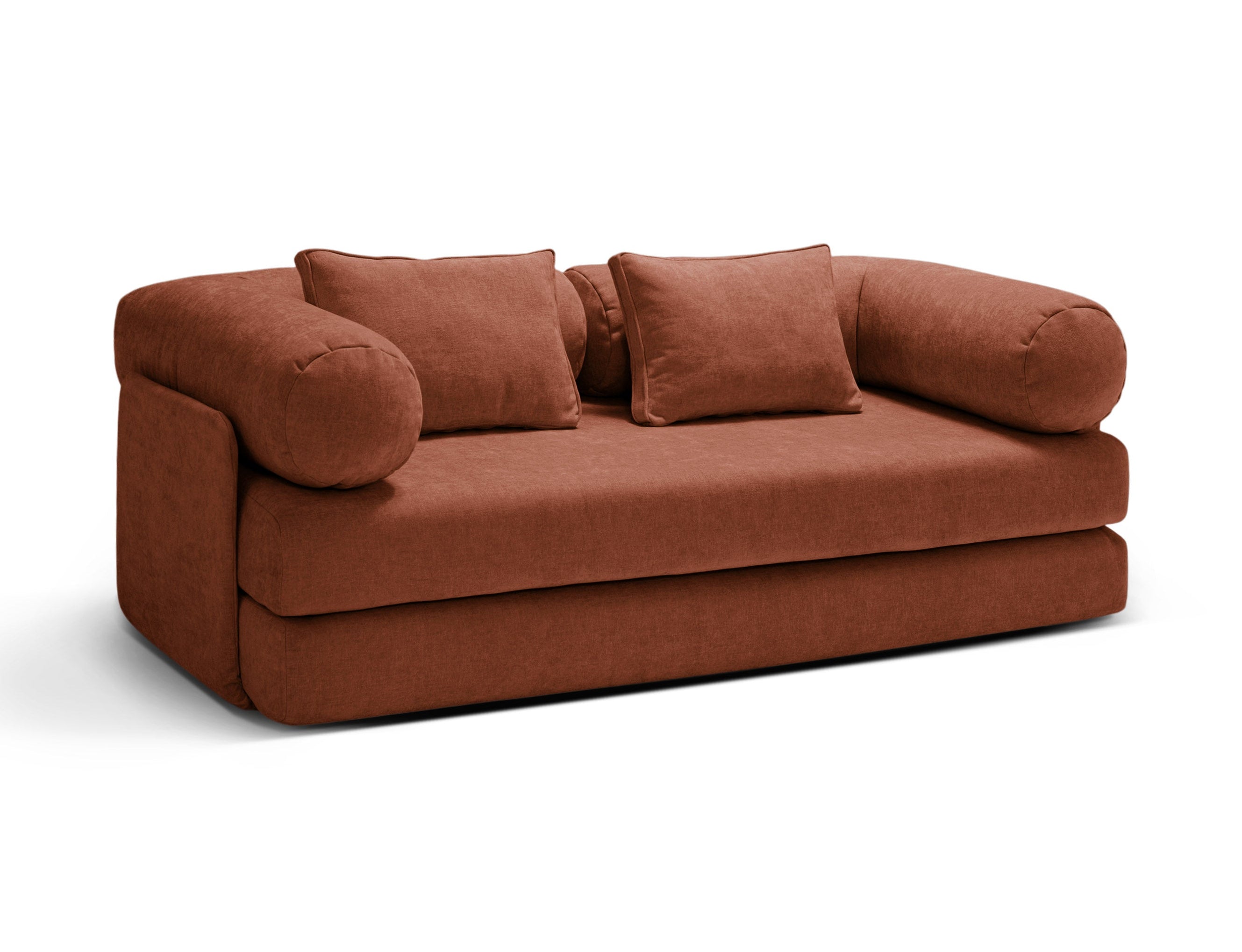 Sofa 3-sitzig mit Schlaffunktion DREAMY ziegelrot
