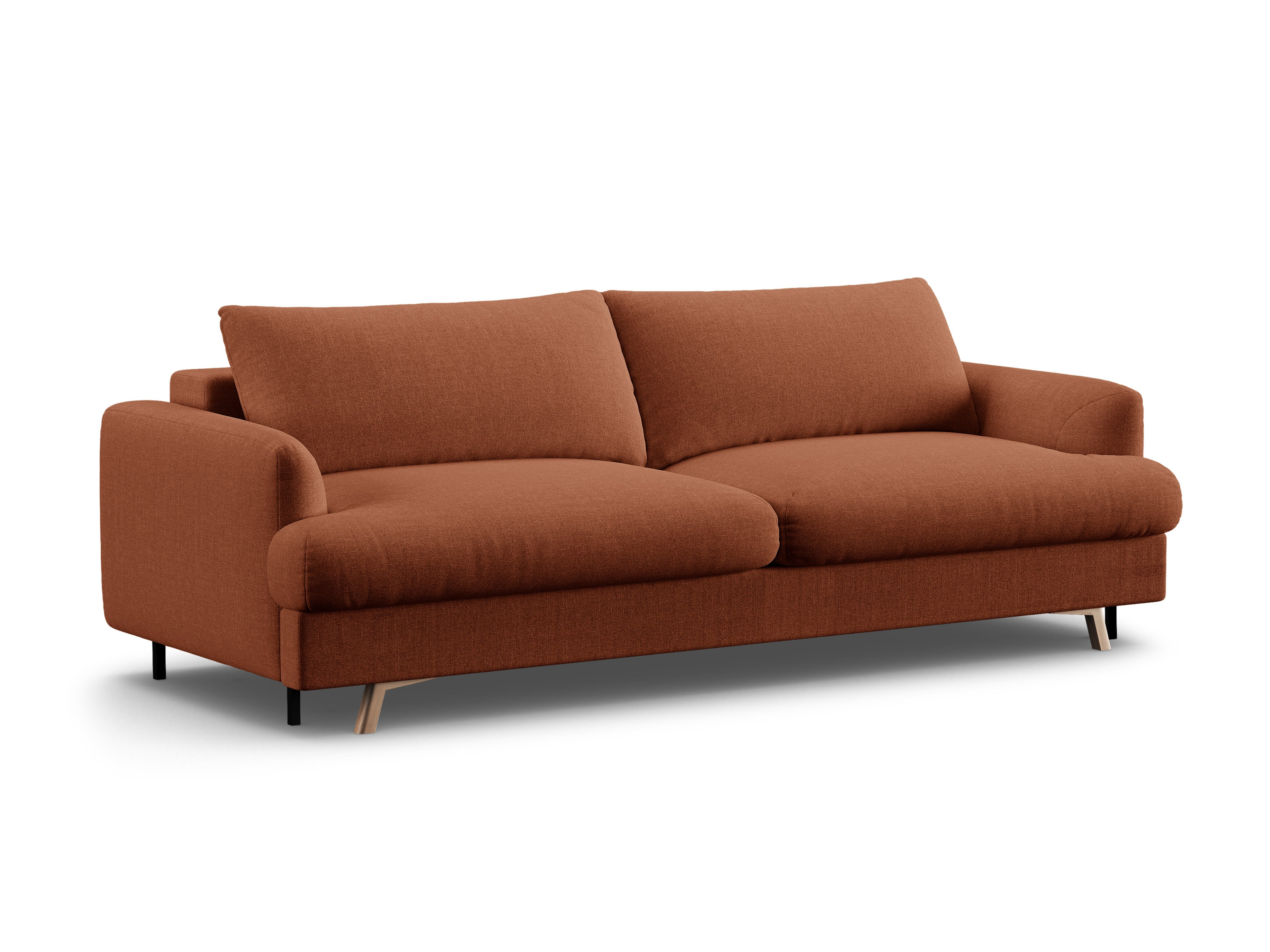 Sofa 3-osobowa z funkcją spania NAOMI ceglany