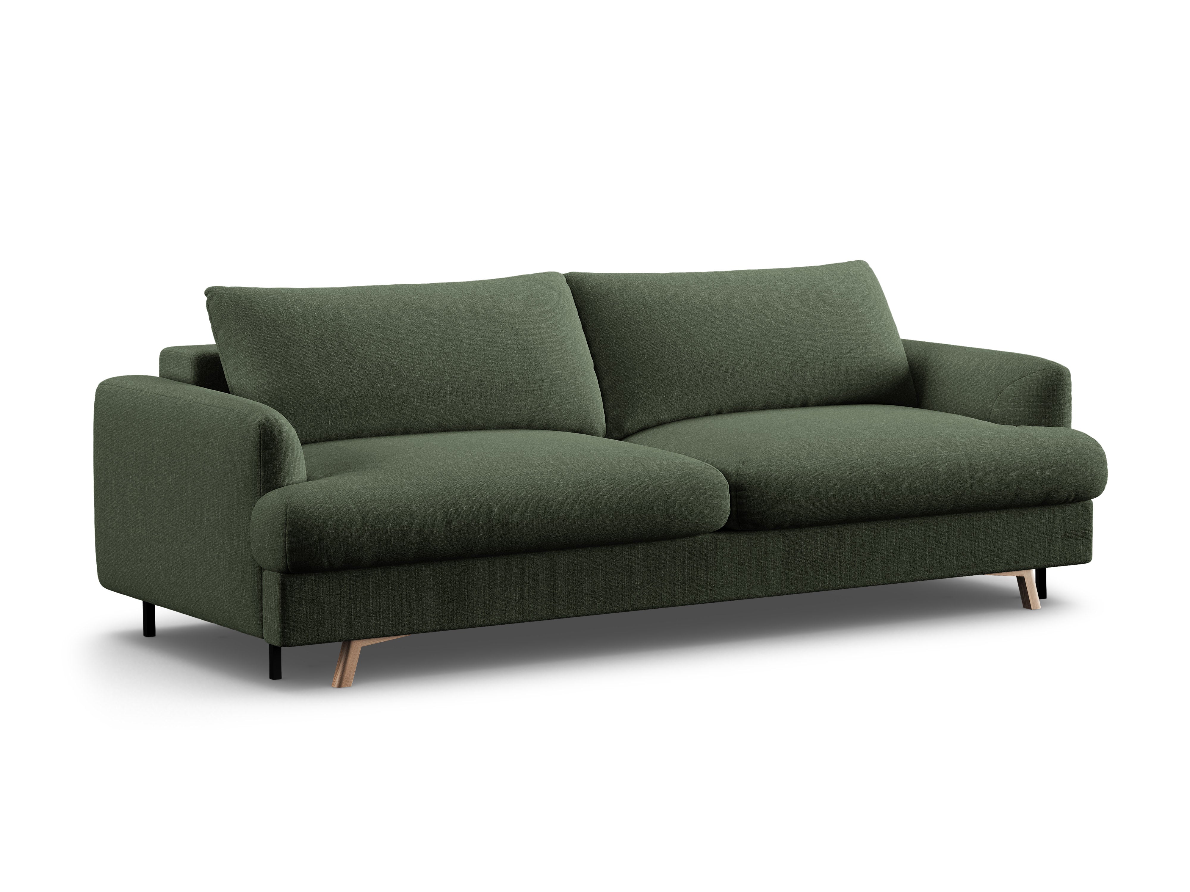 Sofa 3-sitzig mit Schlaffunktion NAOMI moosgrün