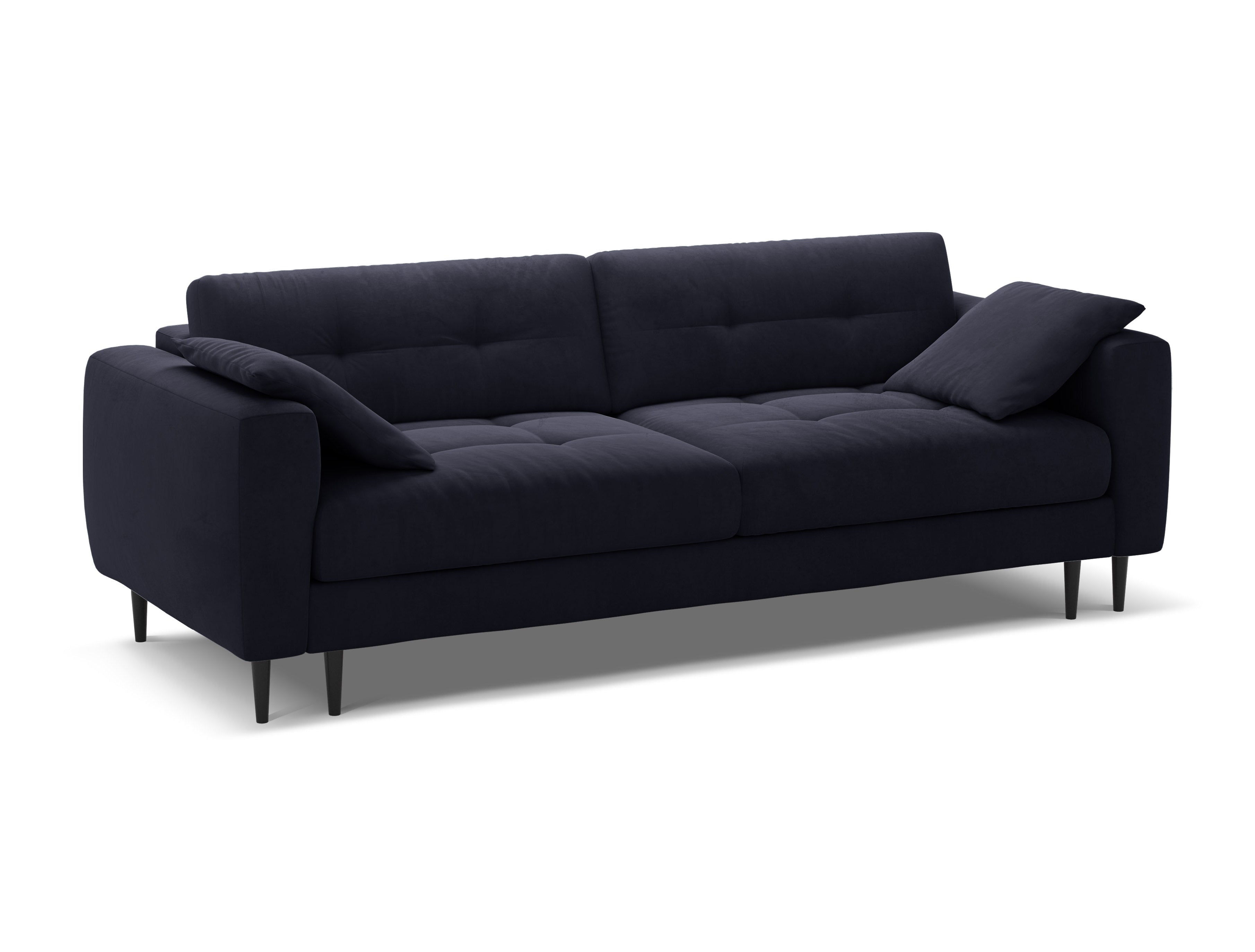 Sofa aksamitna 3-osobowa z funkcją spania BEMY królewski niebieski