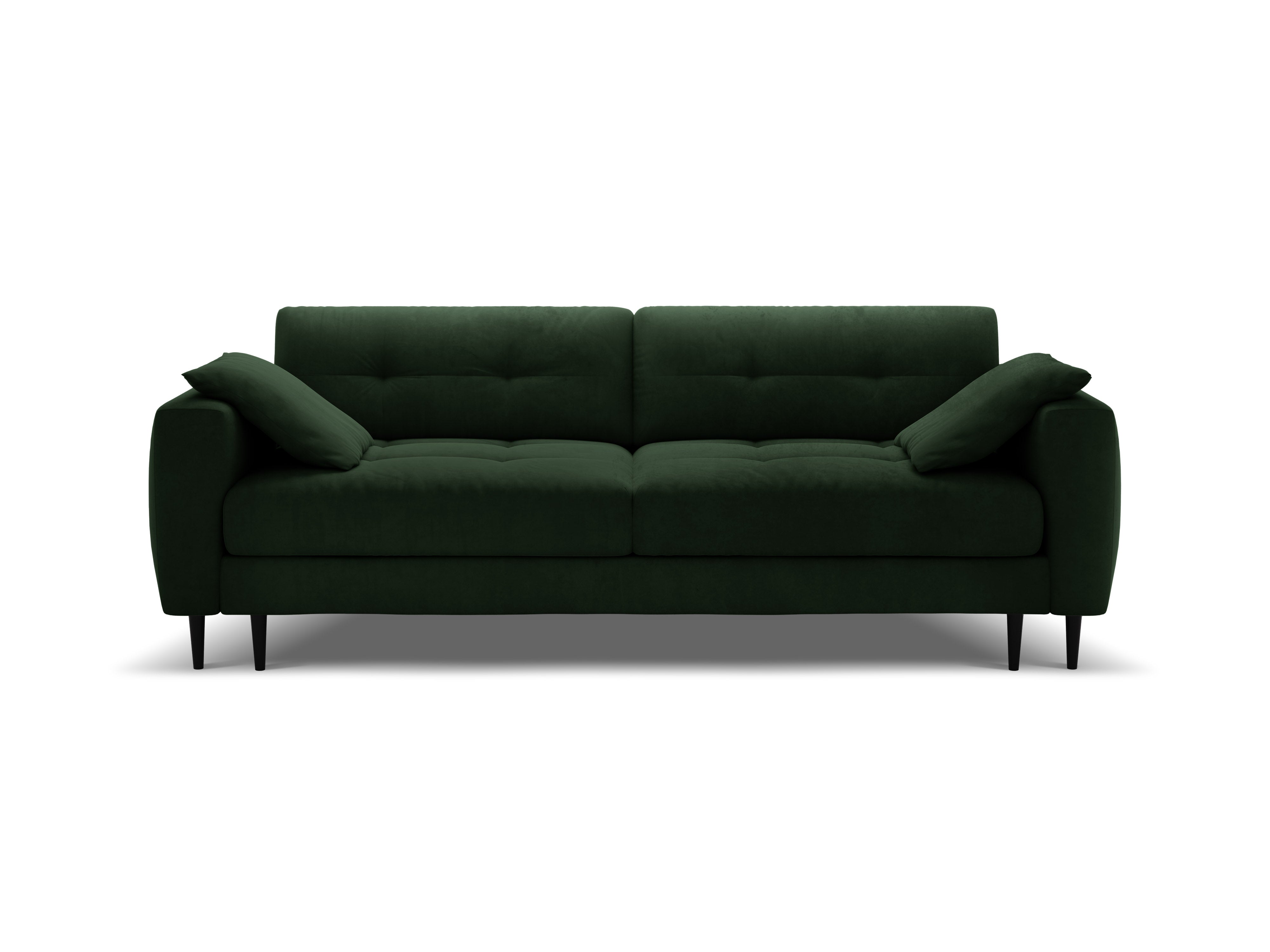 Sofa aksamitna 3-osobowa z funkcją spania BEMY butelkowy zielony