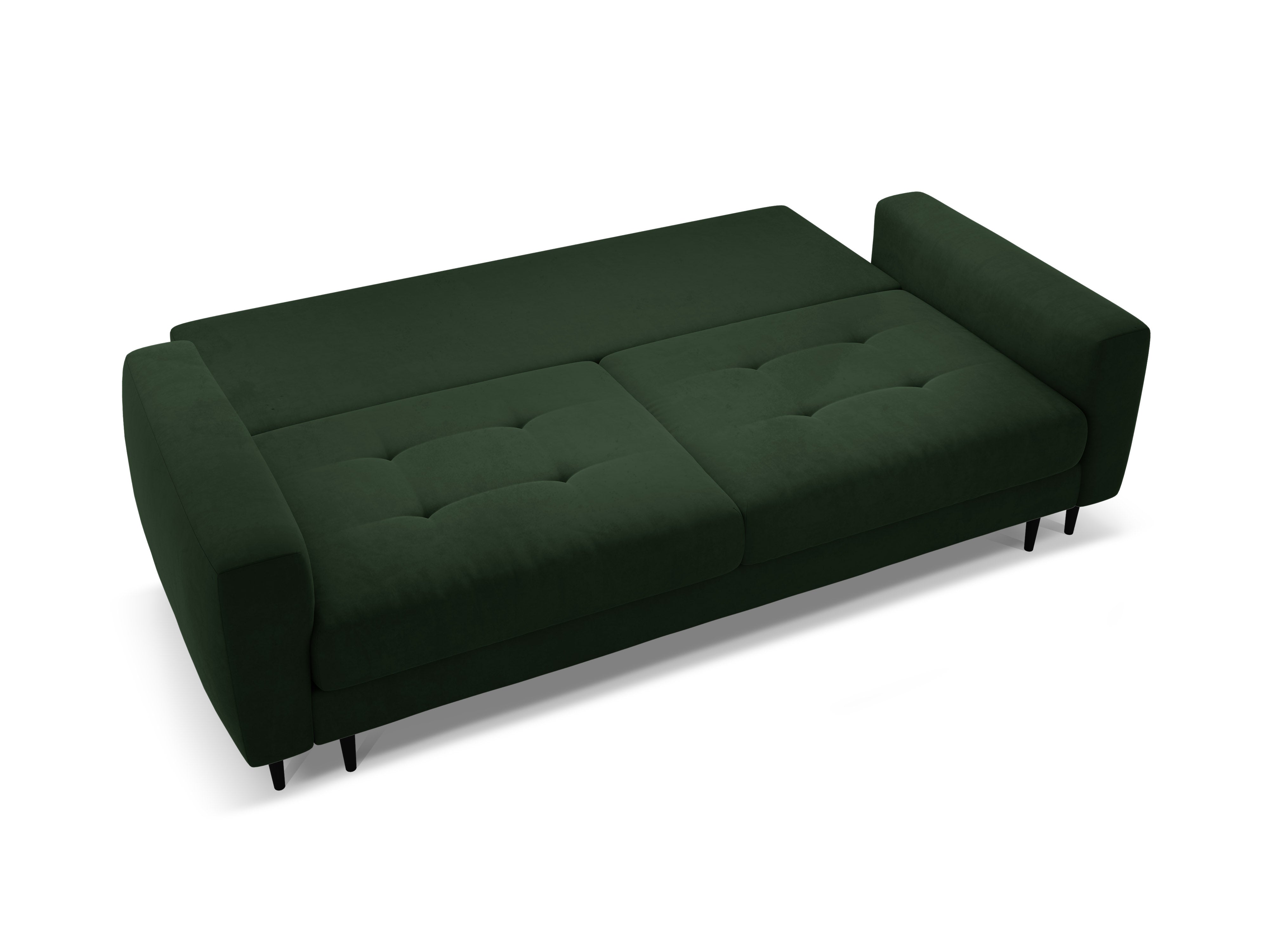 Sofa aksamitna 3-osobowa z funkcją spania BEMY butelkowy zielony