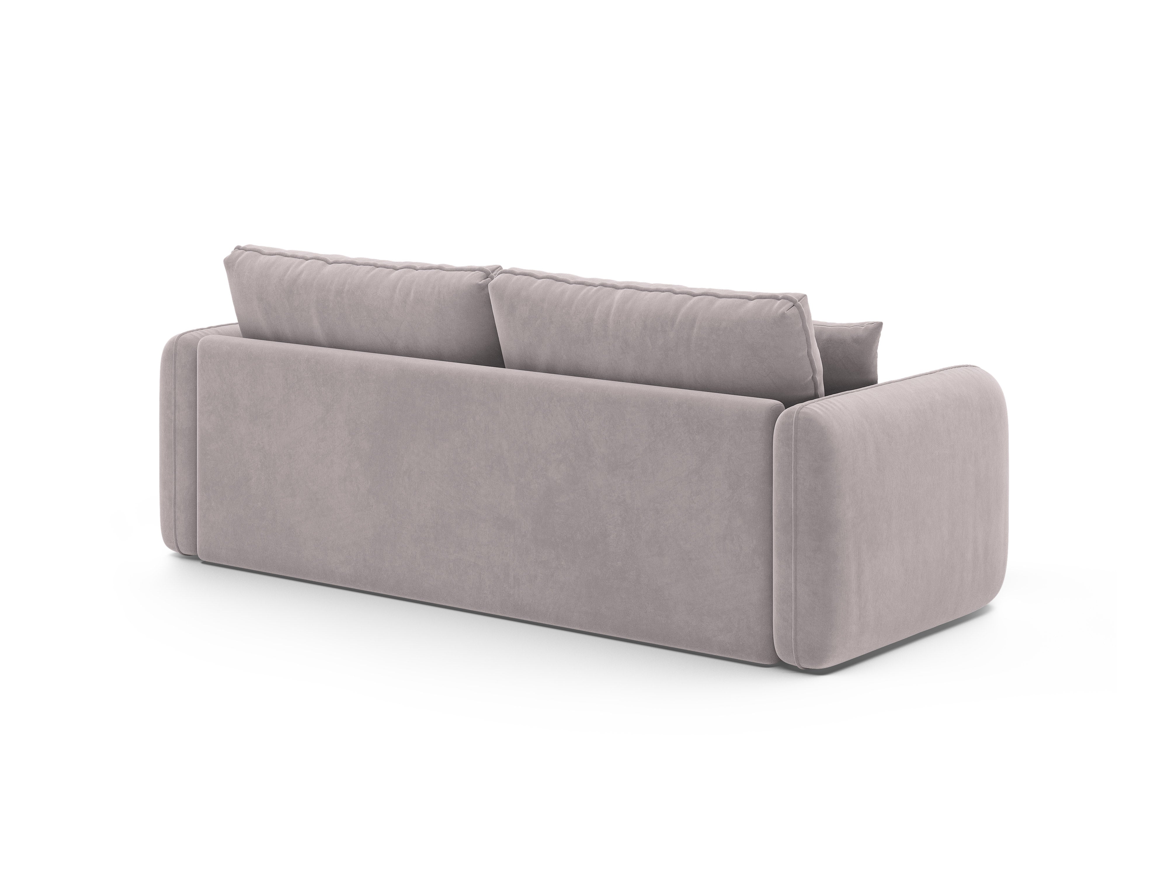 Sofa aksamitna 3-osobowa z funkcją spania DORMI jasny szary