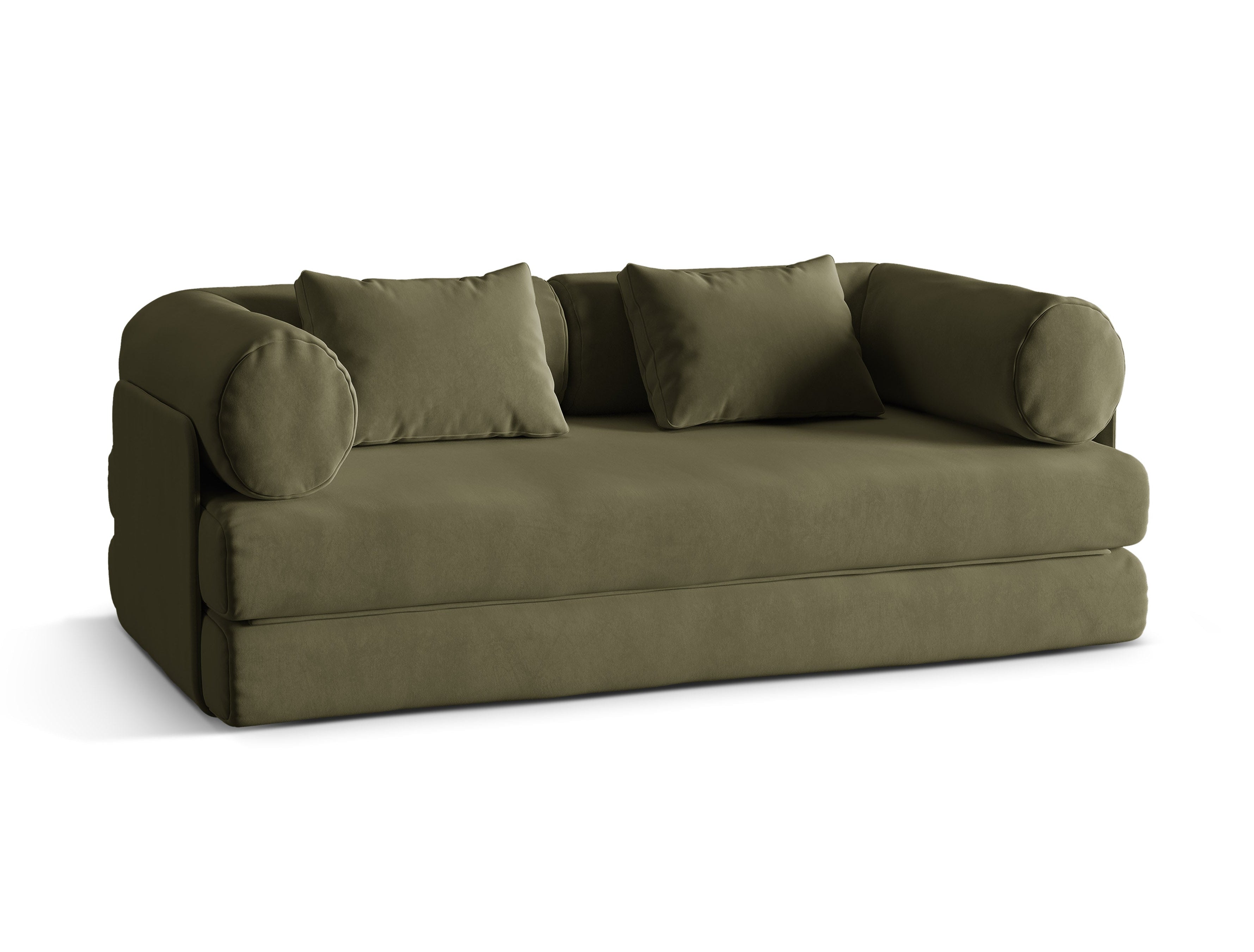 Sofa aksamitna 3-osobowa z funkcją spania DREAMY zielony