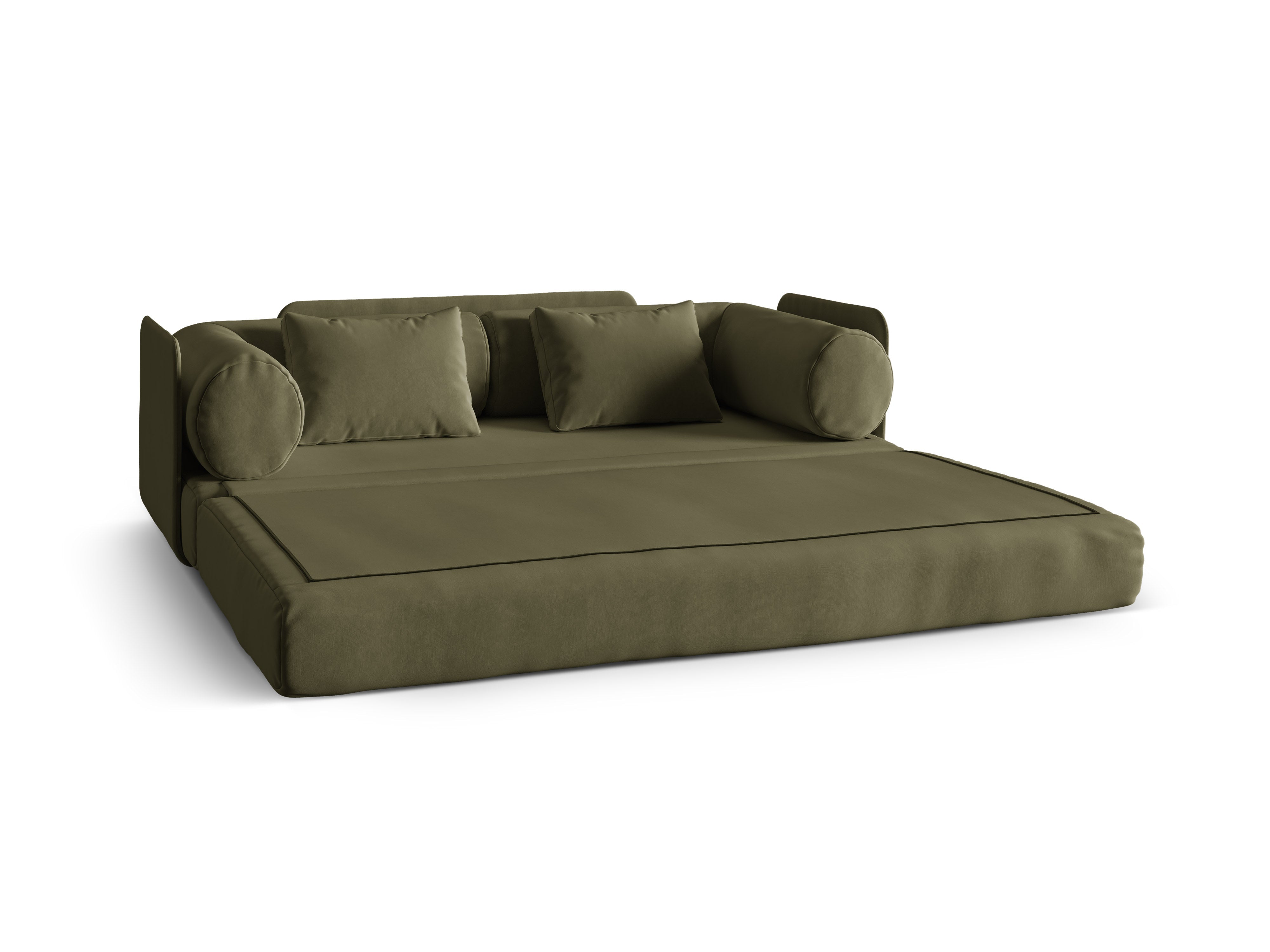 Sofa aksamitna 3-osobowa z funkcją spania DREAMY zielony
