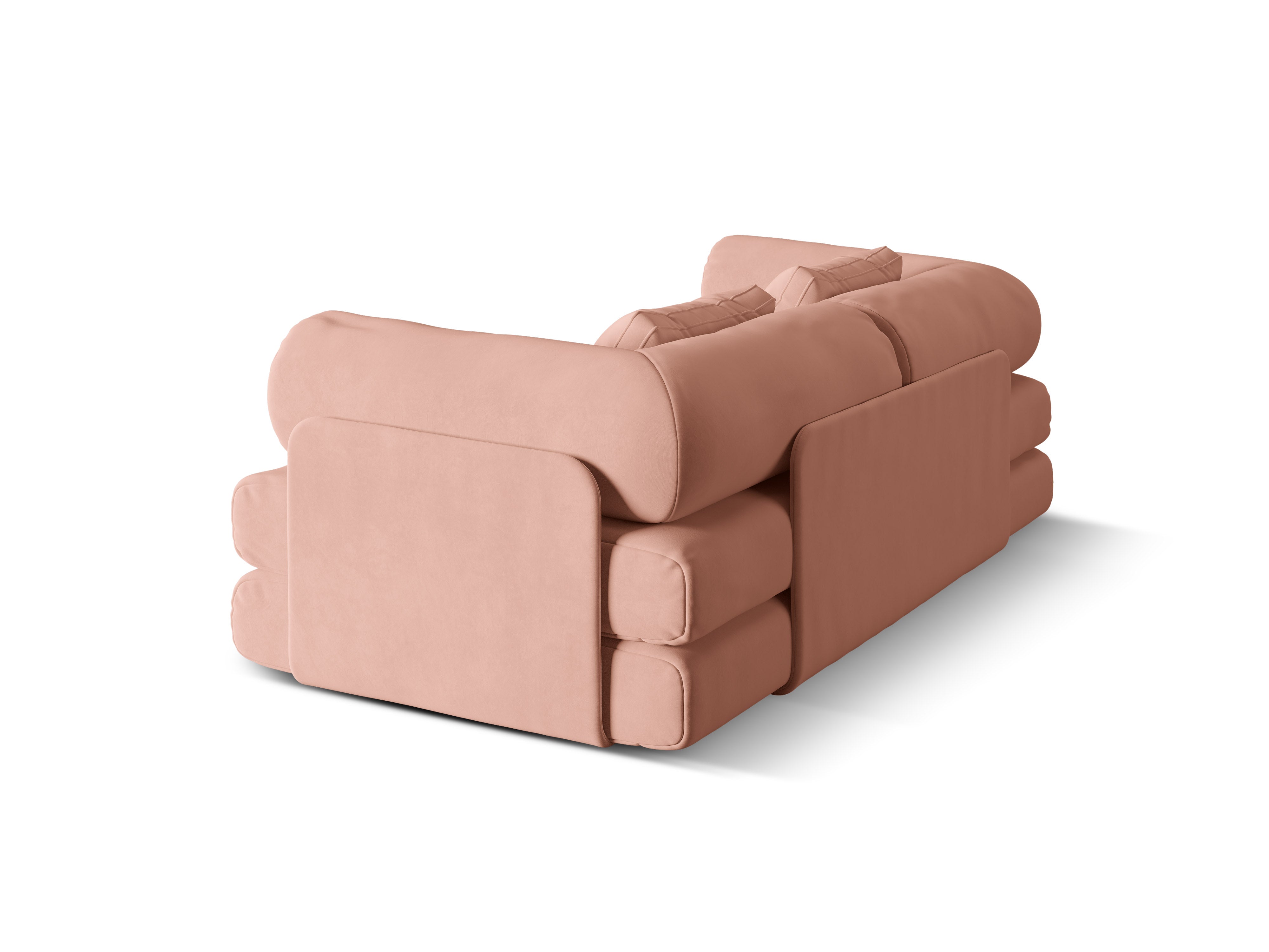 Dreamy Pink Velvet 3-Seater Sofa with Sleeping Function
