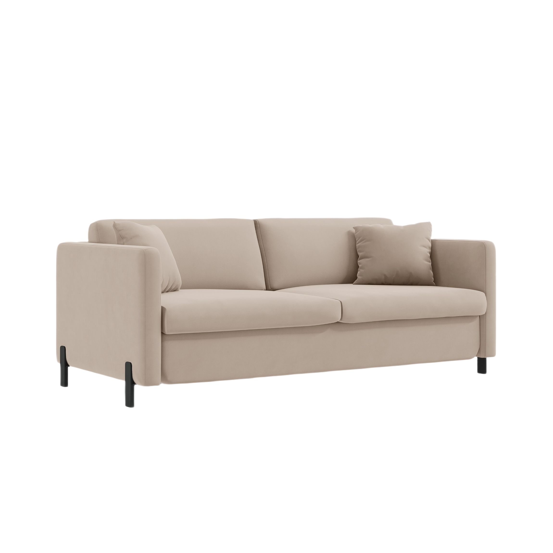Sofa aksamitna 3-osobowa z funkcją spania GLORIA beżowy