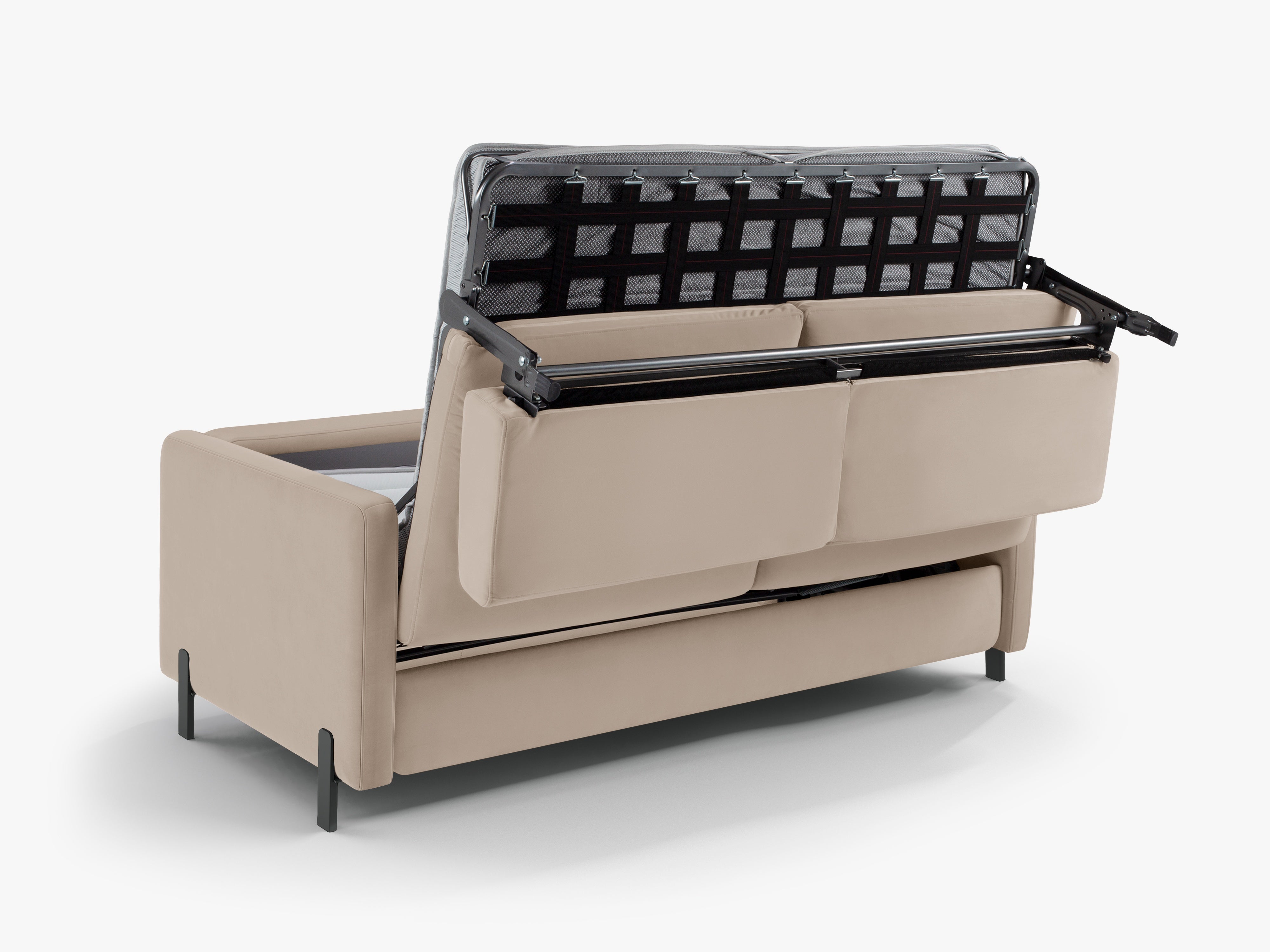 Sofa aksamitna 3-osobowa z funkcją spania GLORIA beżowy