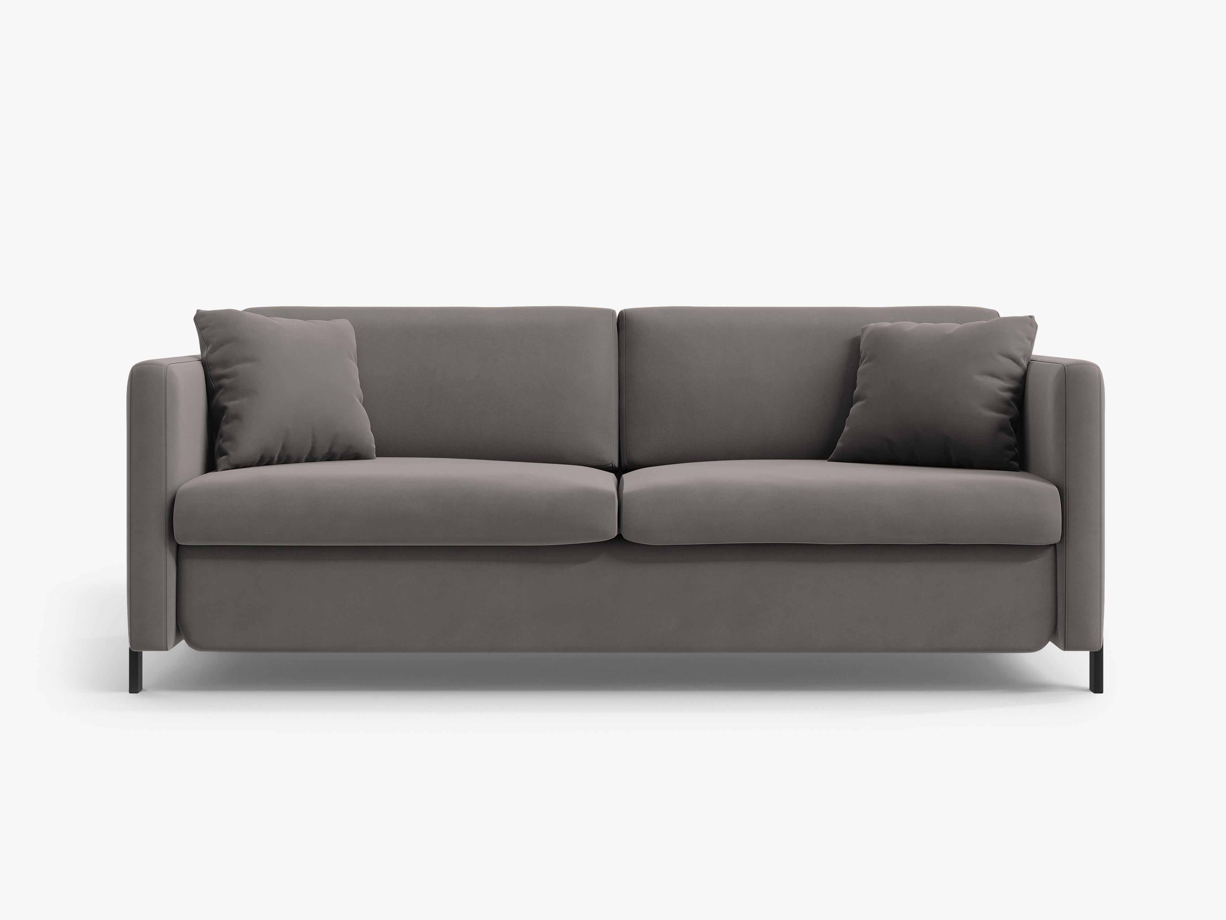 Sofa aksamitna 3-osobowa z funkcją spania GLORIA szary