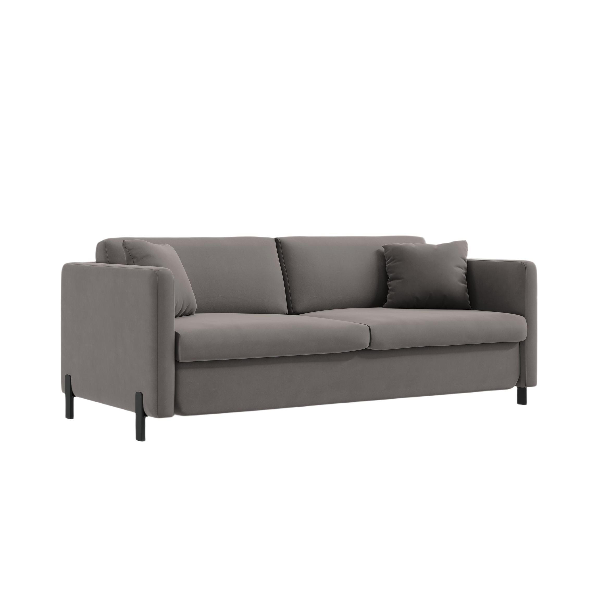 Sofa aksamitna 3-osobowa z funkcją spania GLORIA szary