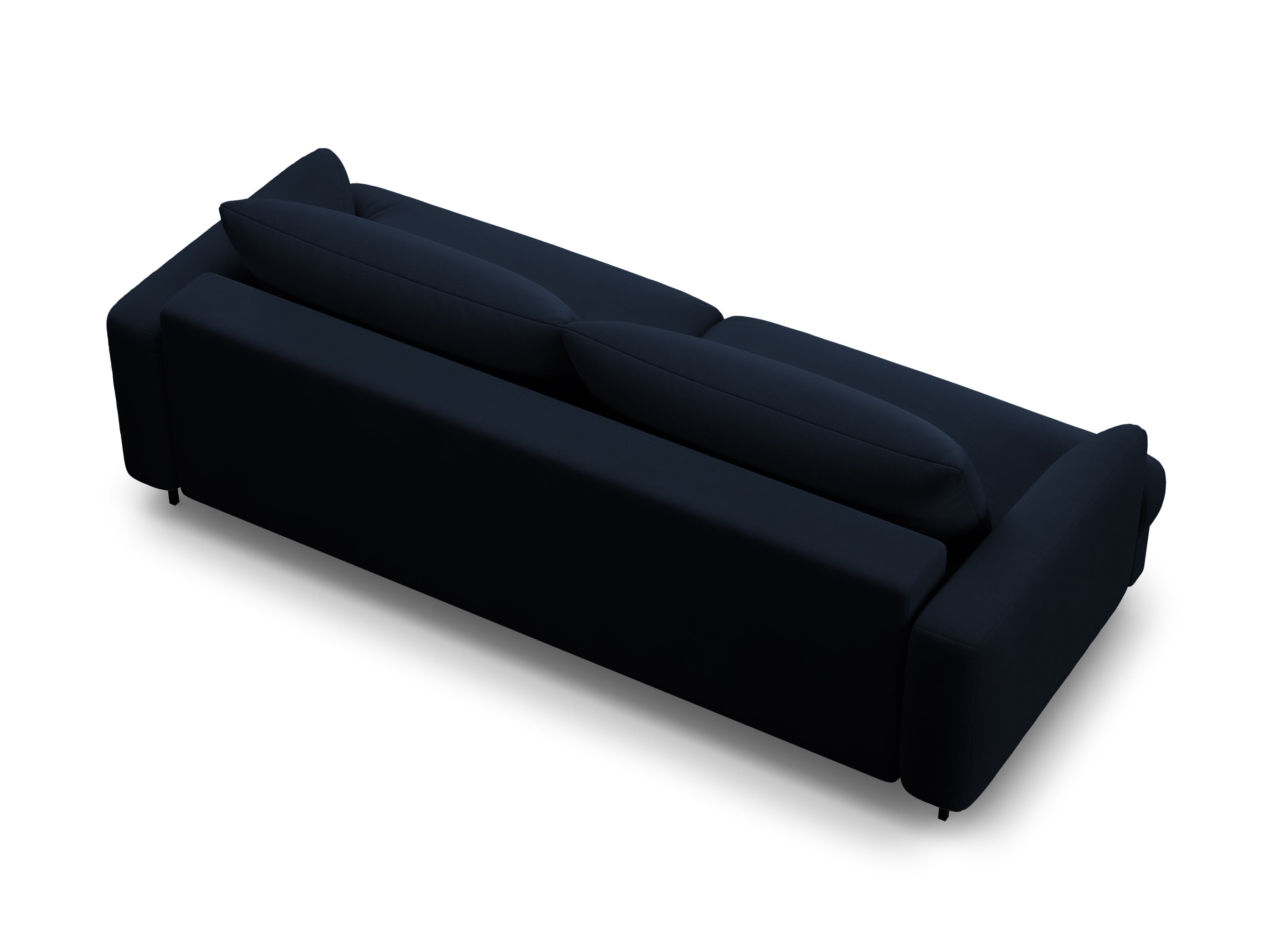 Sofa aksamitna 3-osobowa z funkcją spania NAOMI królewski niebieski