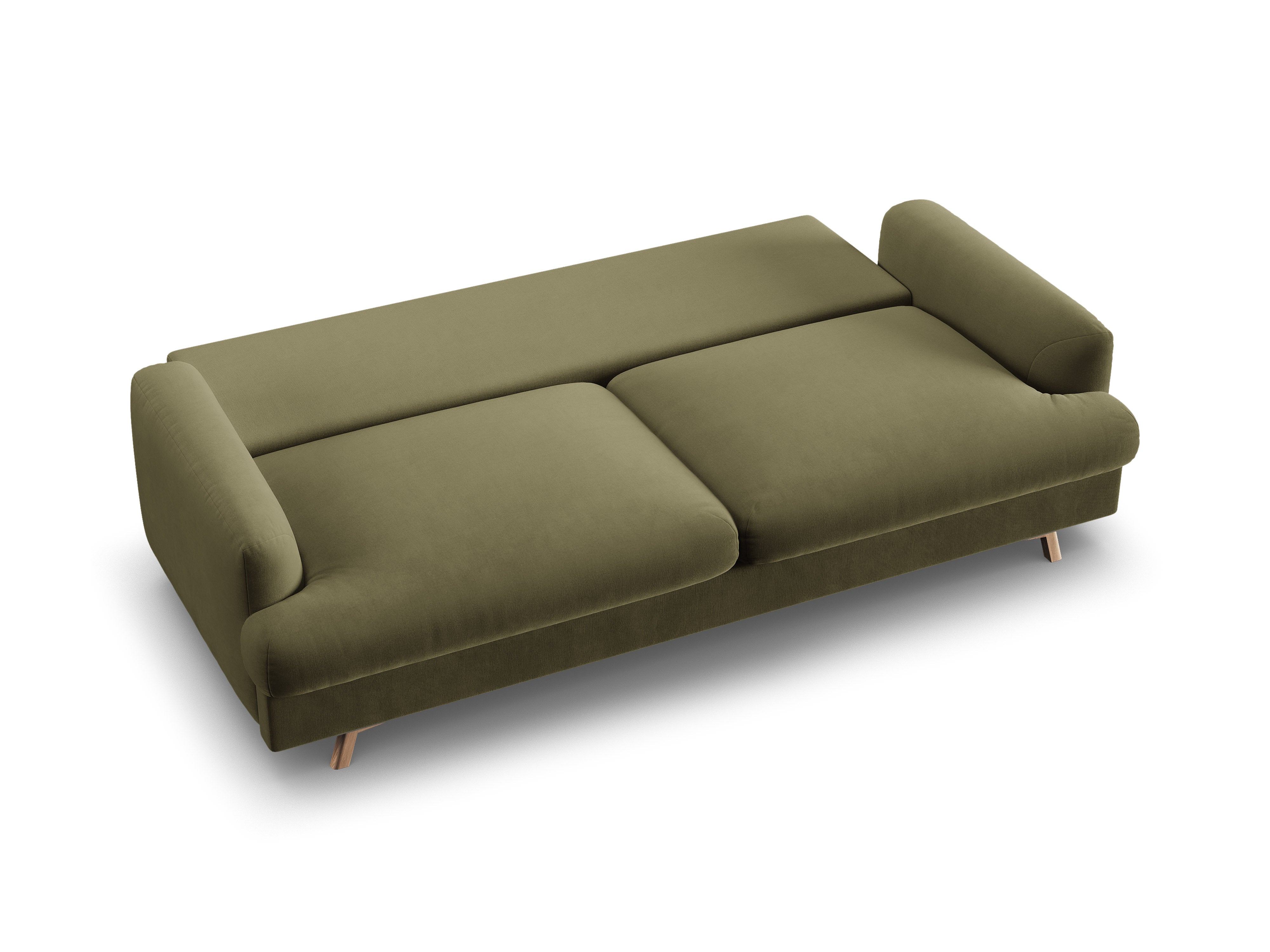 Velvet 3-Seater Sofa with Sleeping Function NAOMI Green