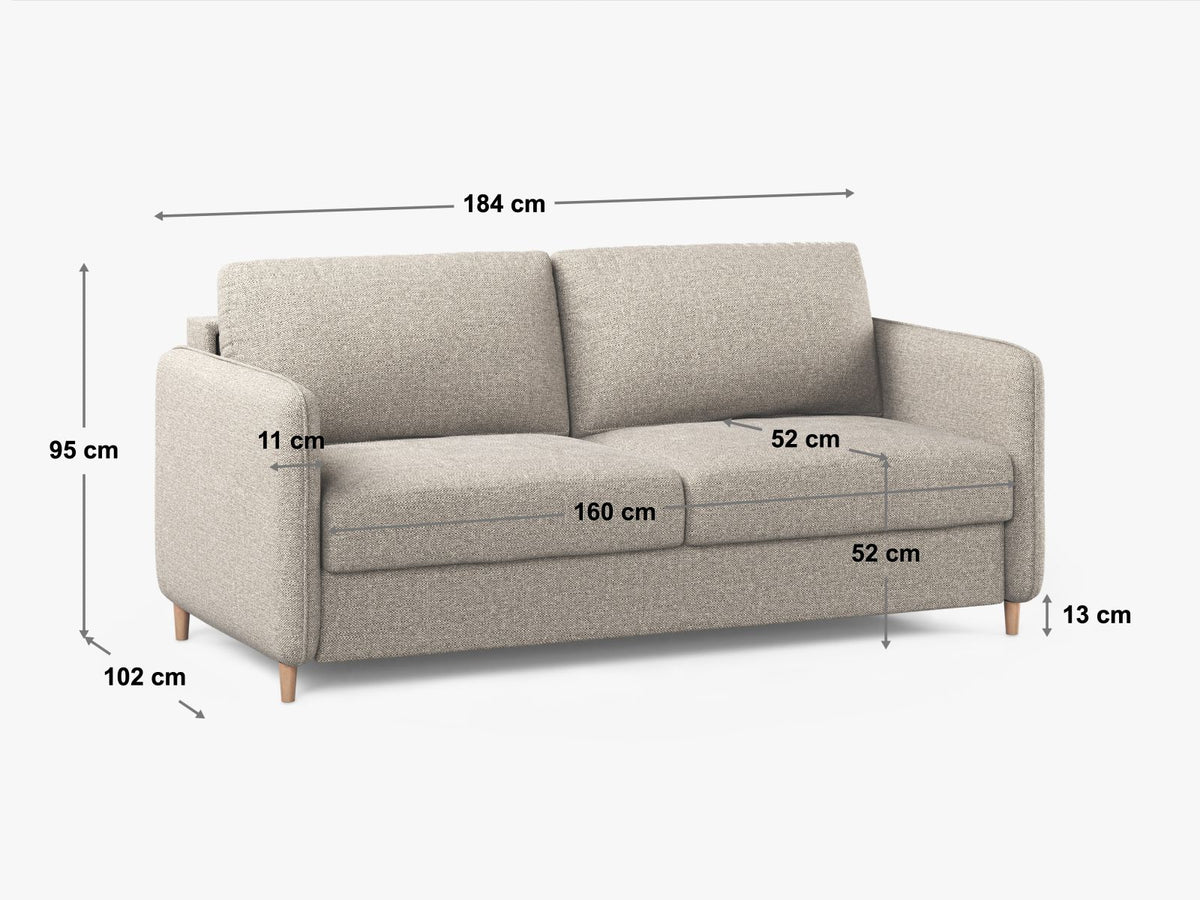 Sofa aksamitna 3-osobowa z funkcją spania SIMO terakota – ujęcie 6