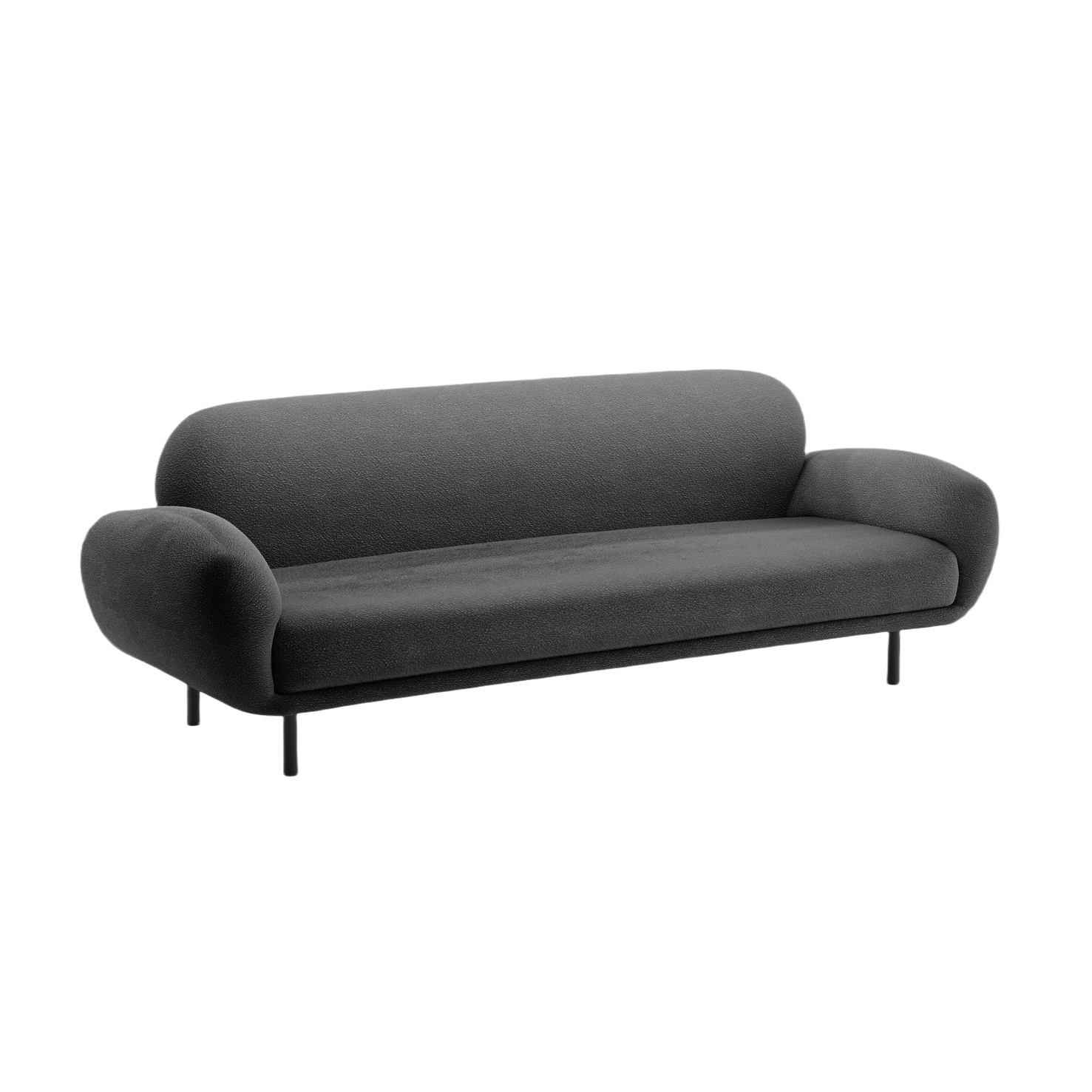 Sofa 3-Sitzer POPPY dunkelgrau Boucle