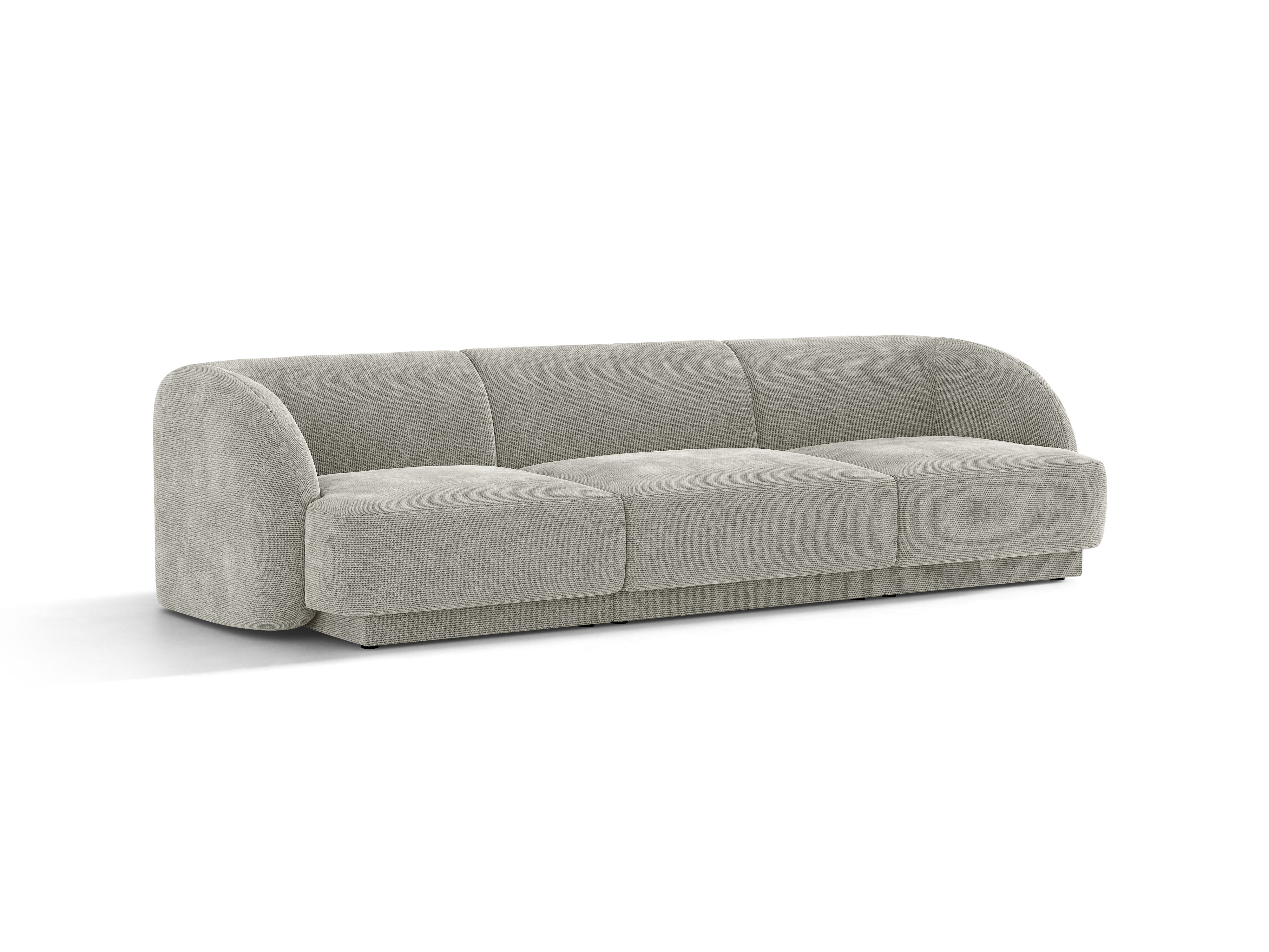Sofa 3-osobowa MILEY jasnoszary szenil jedwabisty