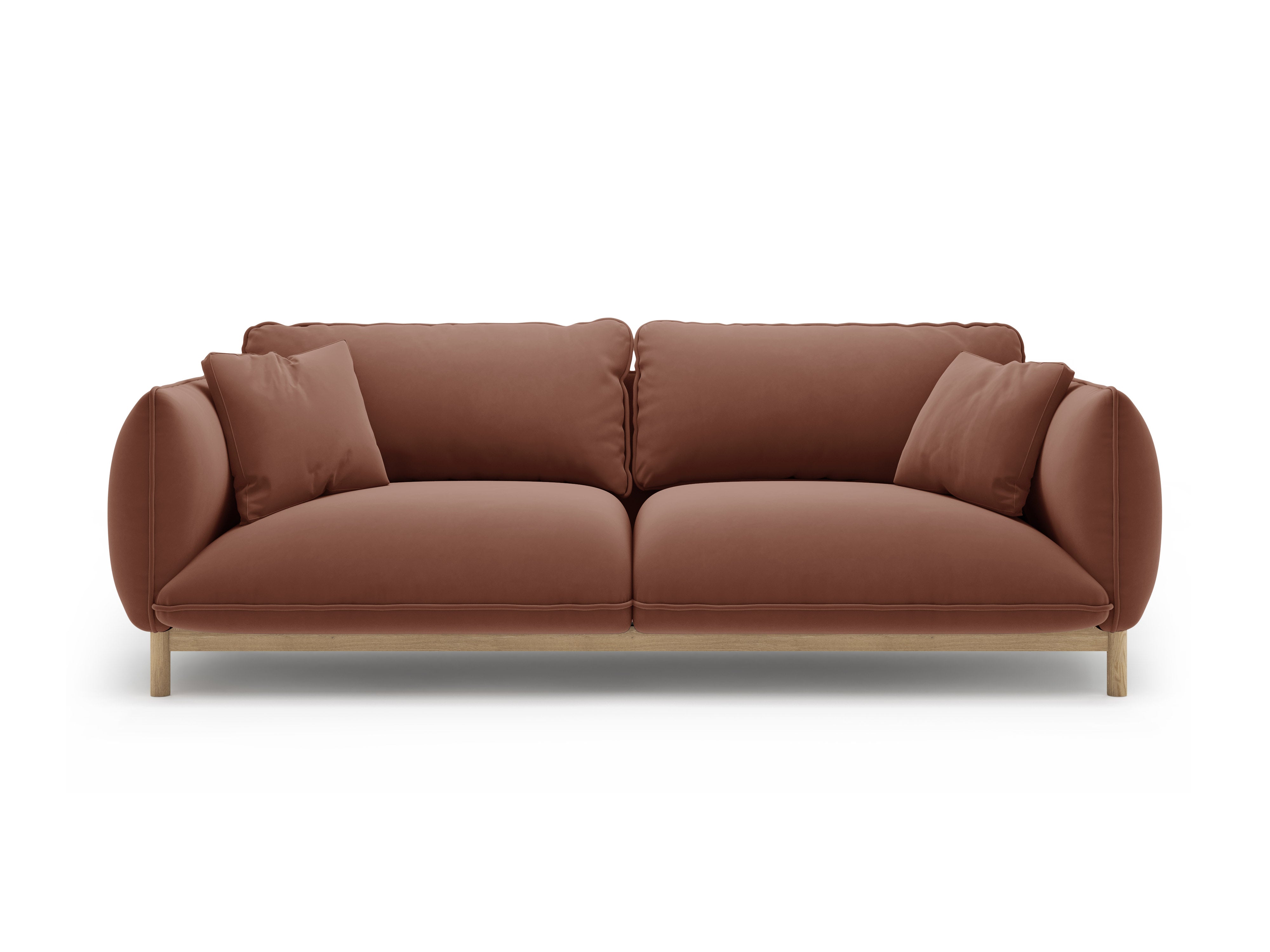 ADA leather 3-seater velvet sofa