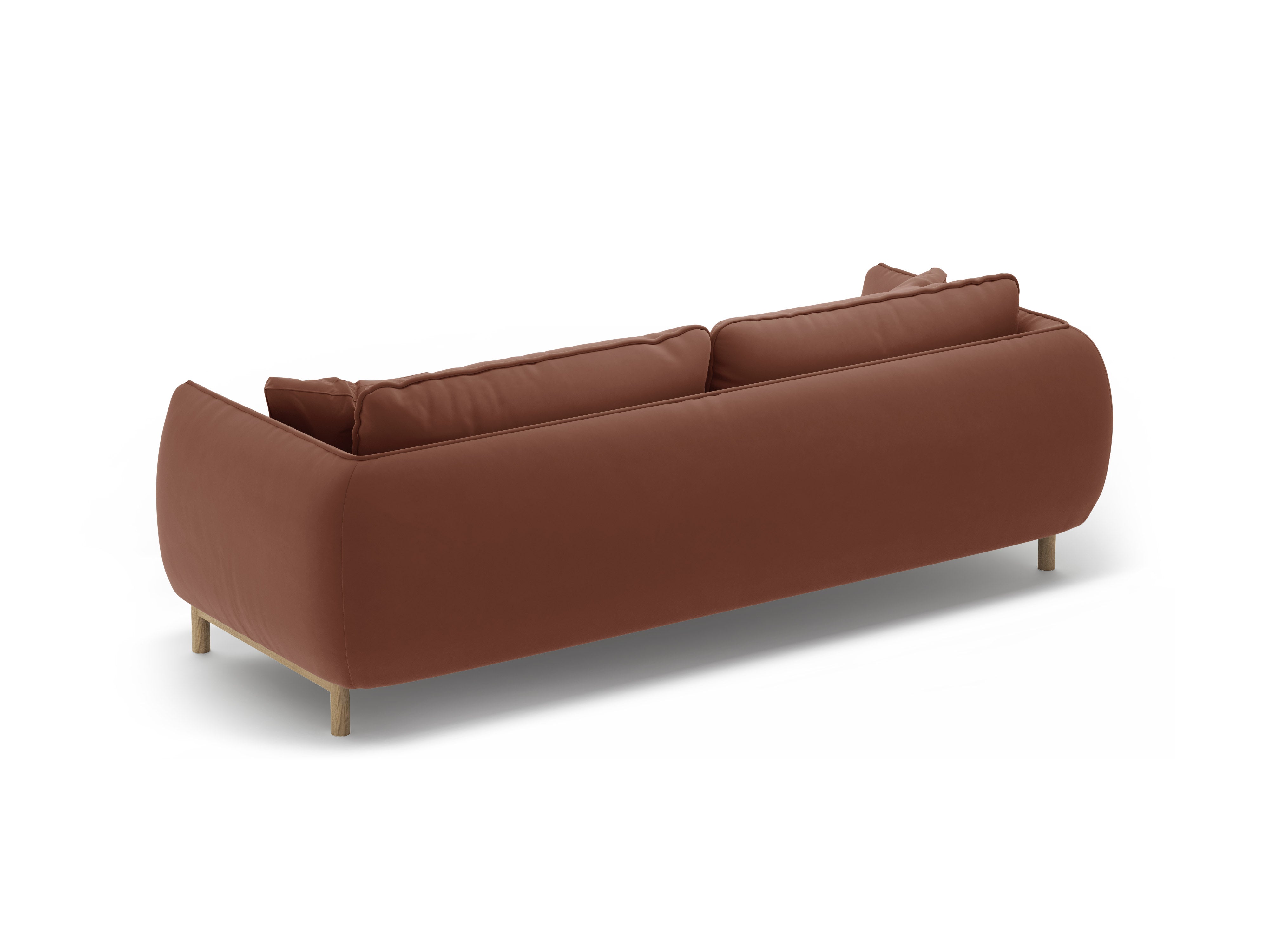 ADA leather 3-seater velvet sofa