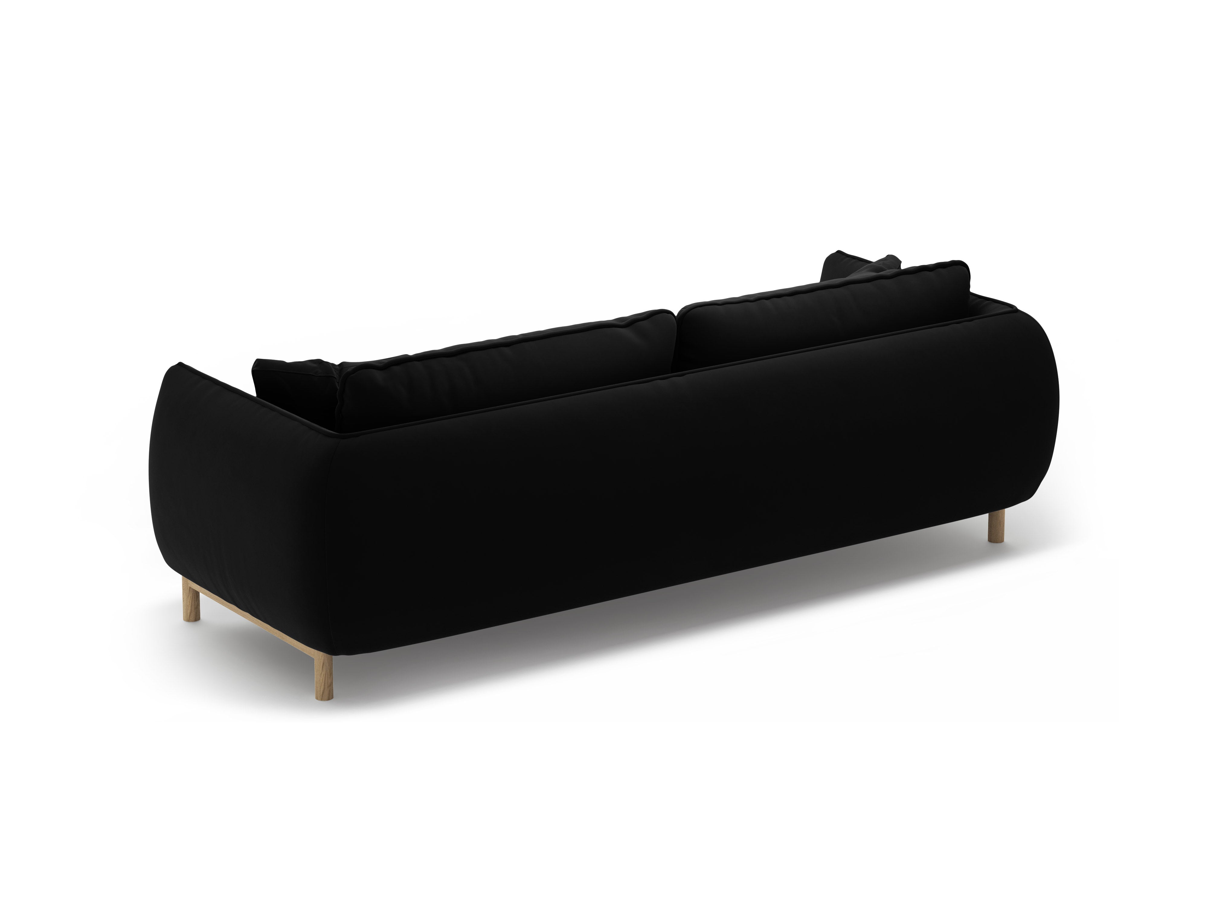 ADA black velvet 3-seater sofa