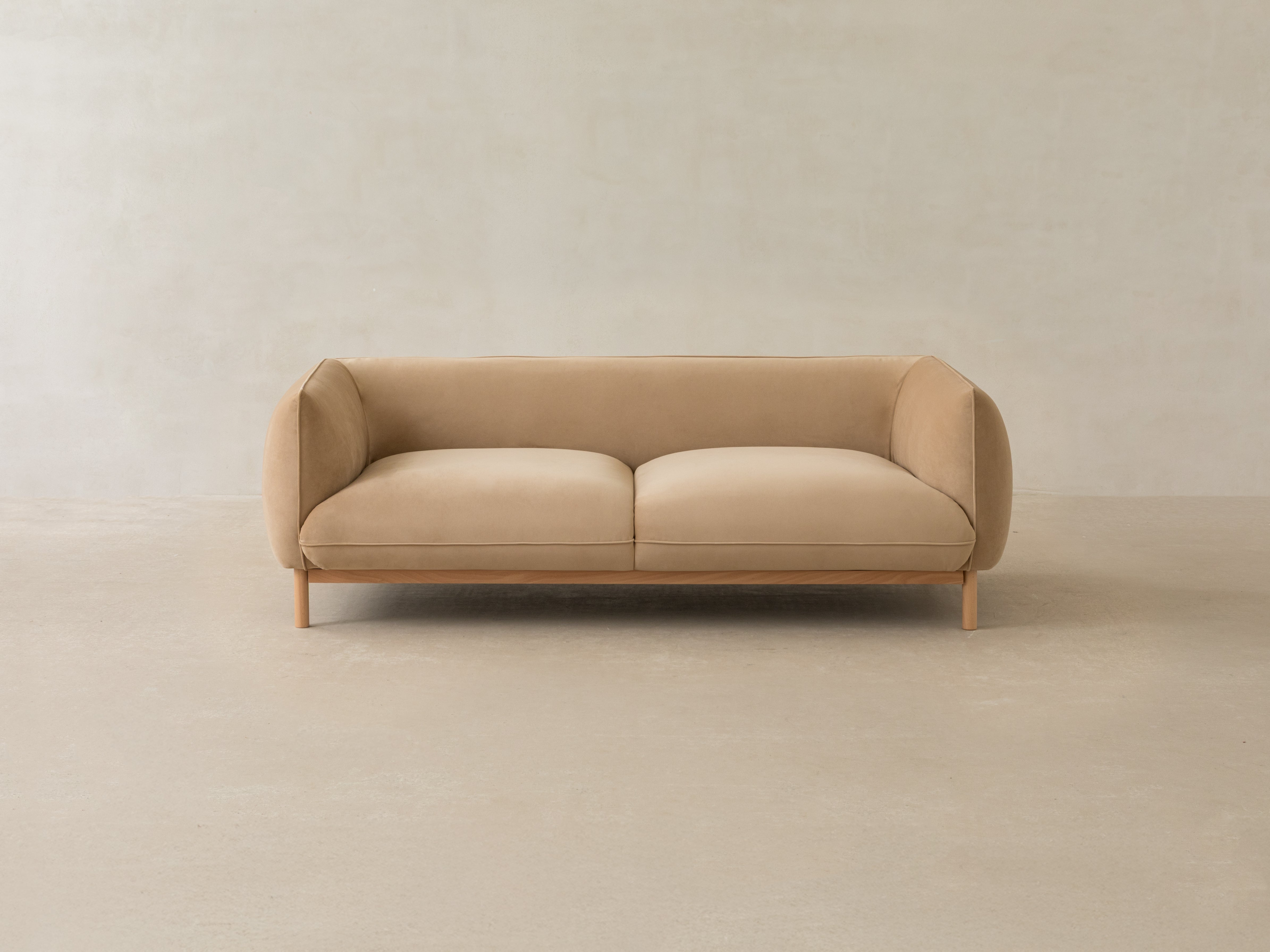 Right-hand corner sofa ADA ivory chenille