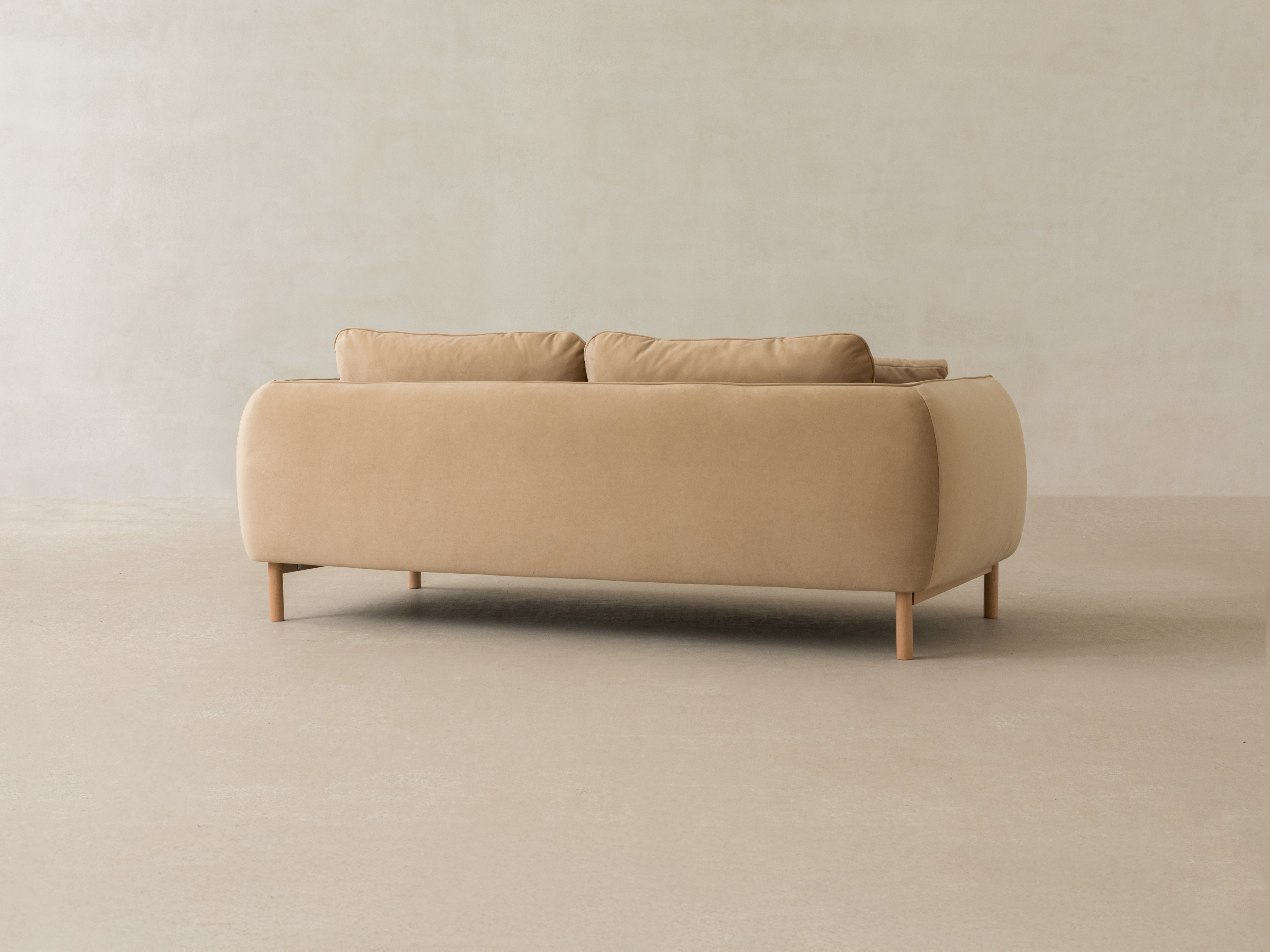 Sofa aus Samt 2-sitzig ADA hellbeige